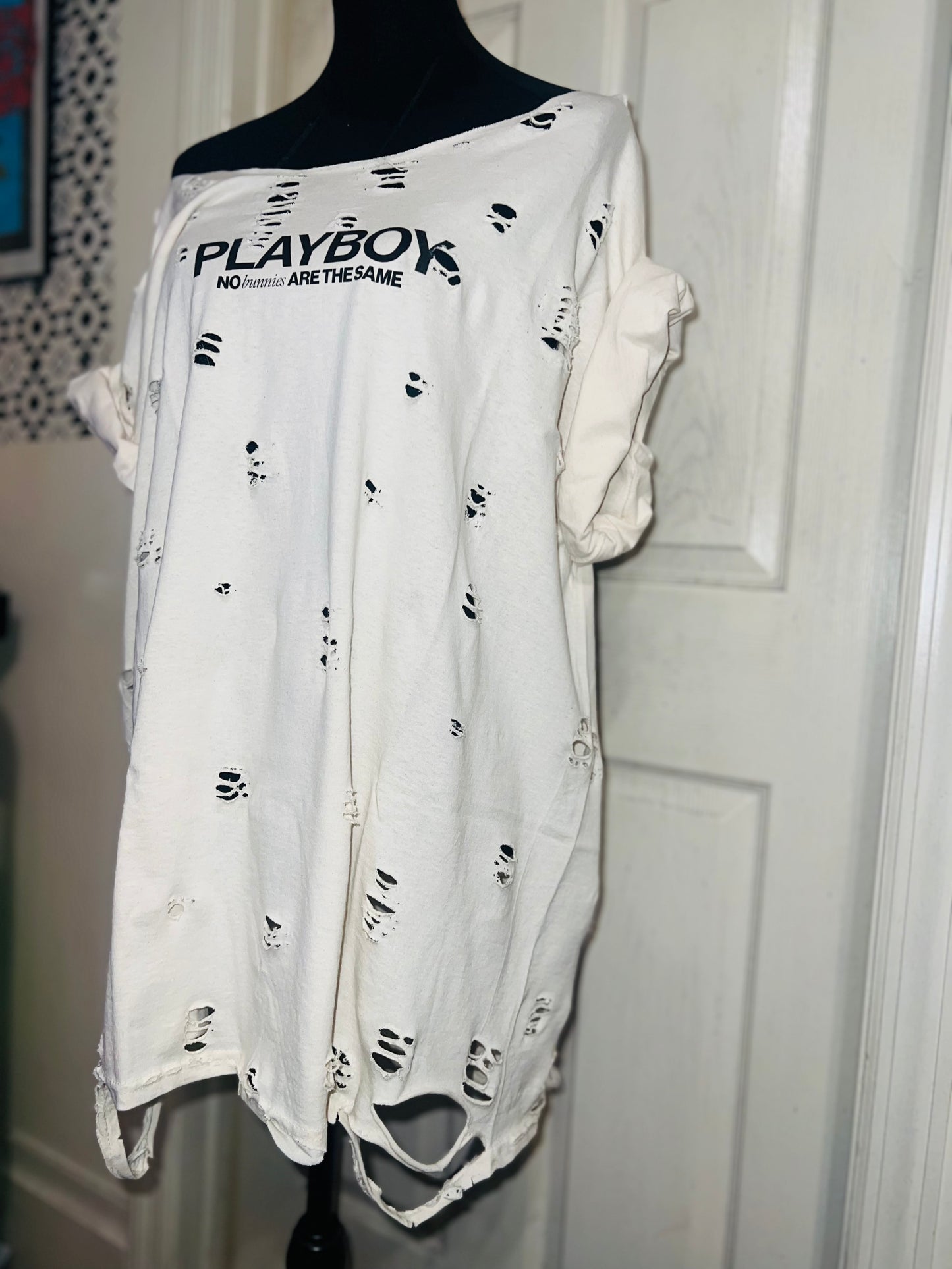 Playboy Double Sided Oversized Distressed Tee