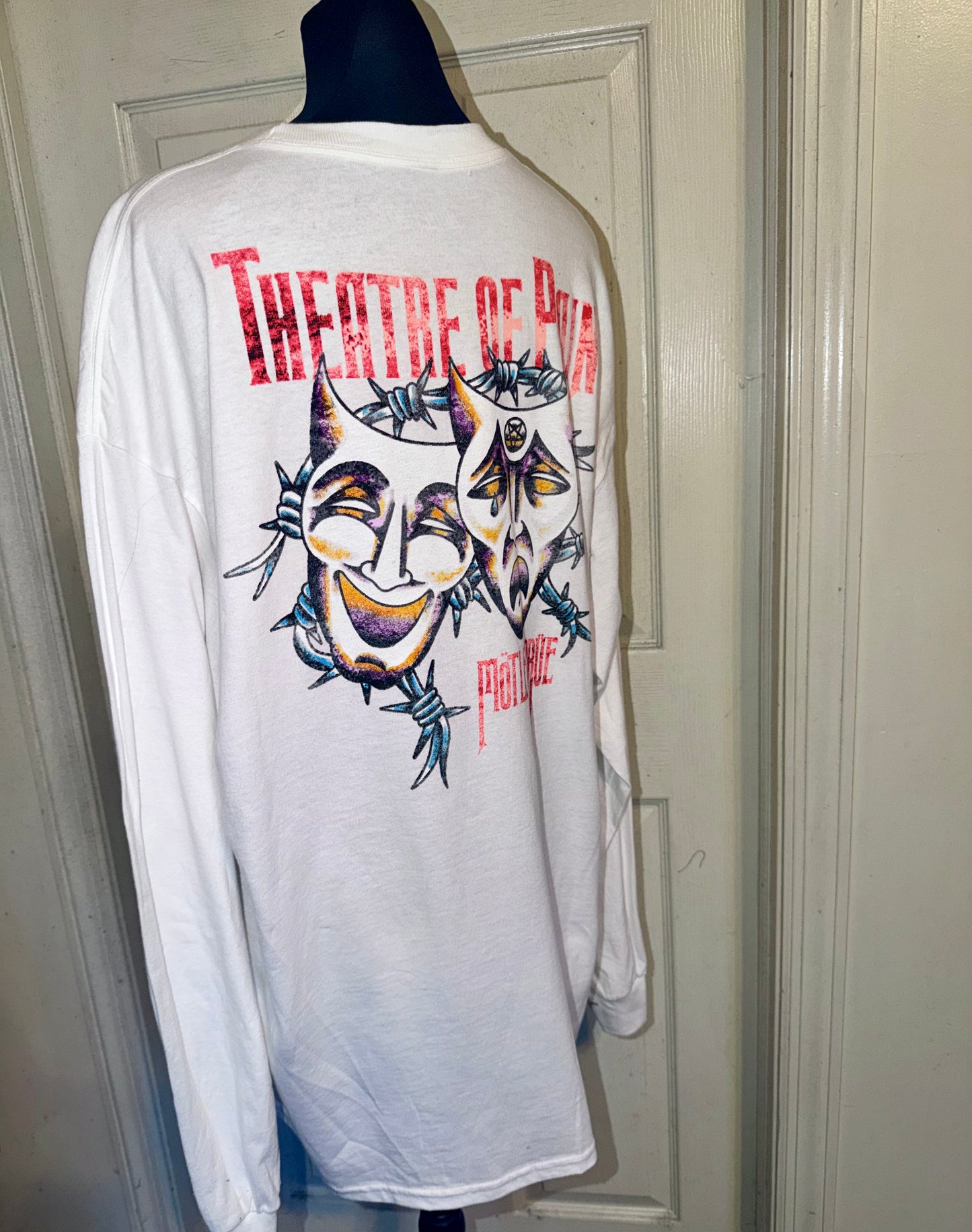 Motley Crue Double Sided Oversized Distressed Long Sleeve Tee