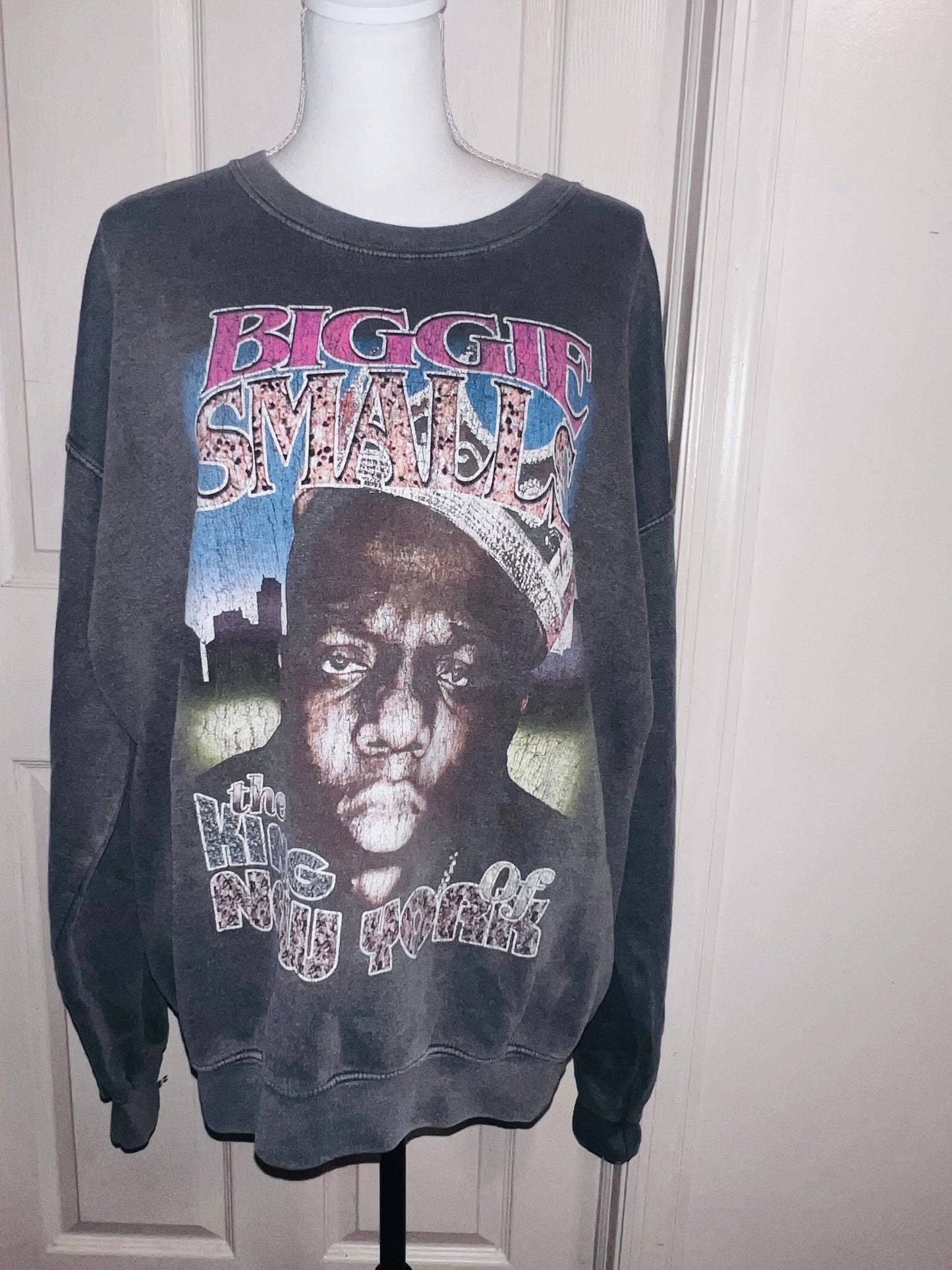 Biggie Smalls Double Sided Oversized Distressed Sweatshirt