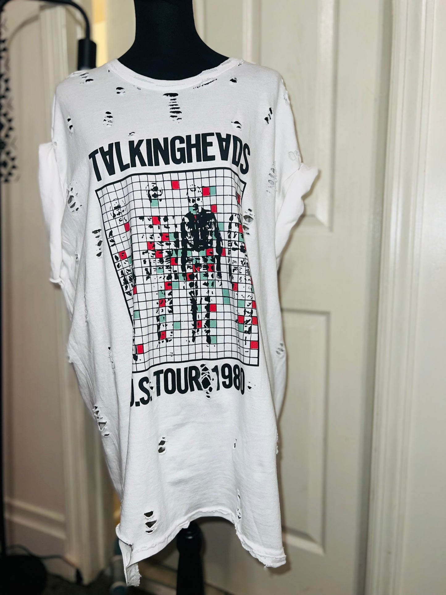 Talking Heads Double Sided Oversized Distressed Tee