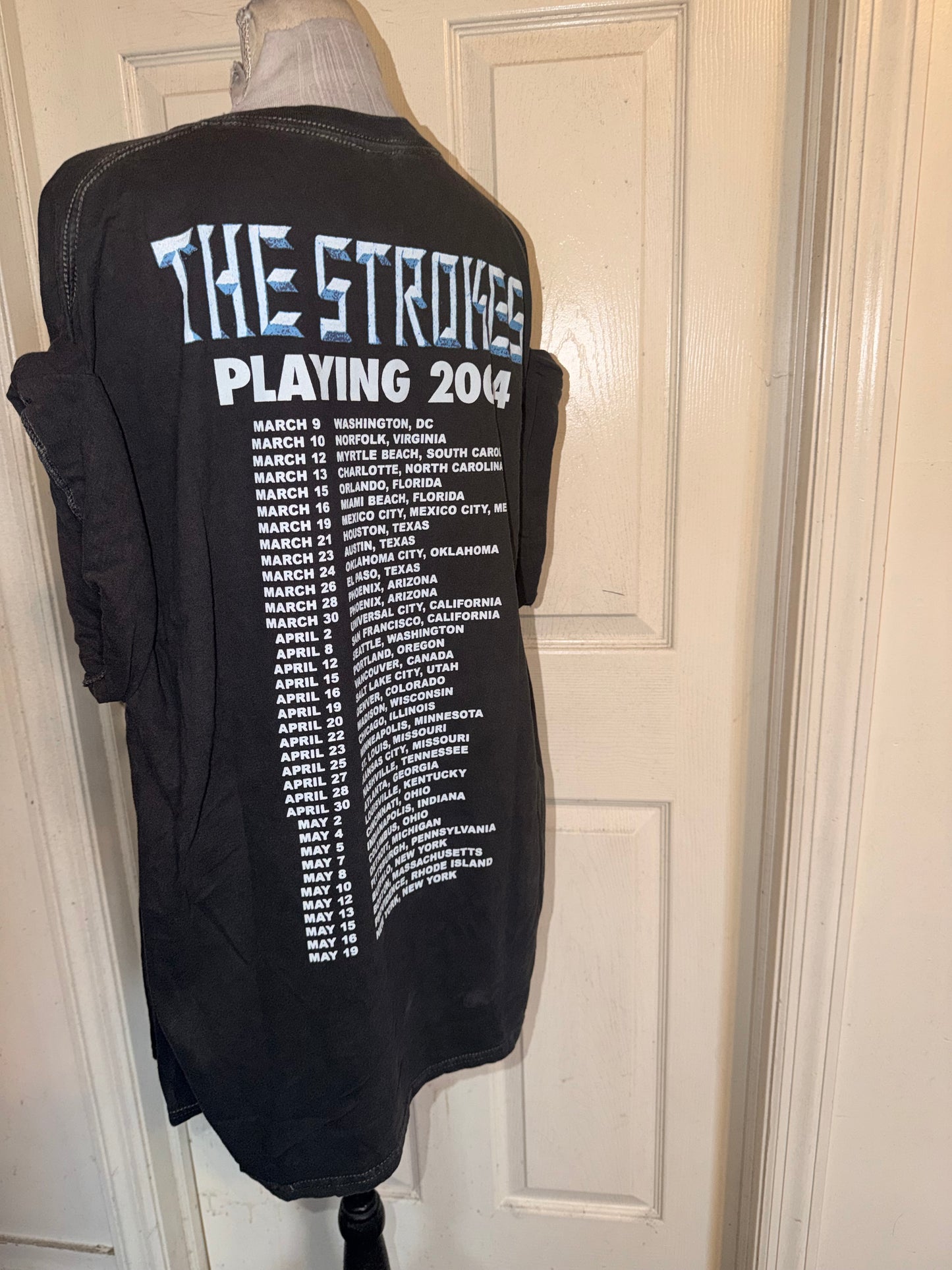 The Strokes Double Sided Oversized Distressed Tee