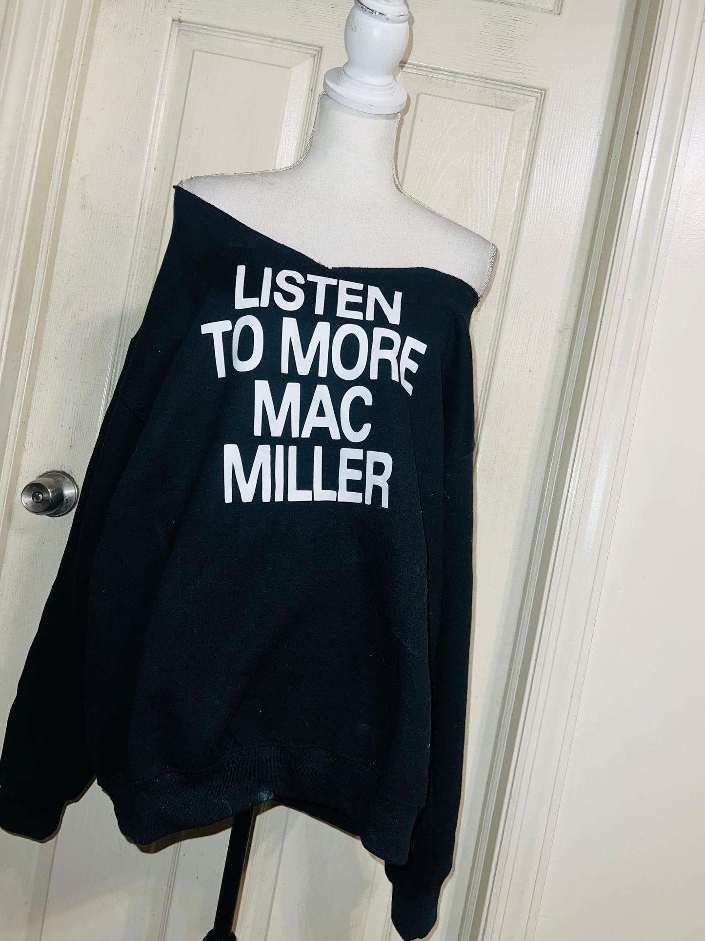 Mac Miller Oversized Distressed Sweatshirt