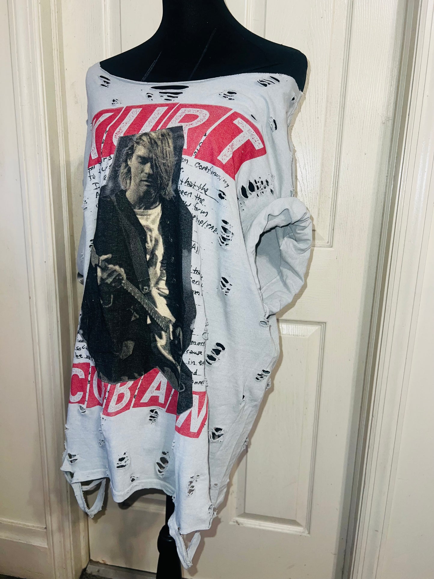 Kurt Cobain Oversized Distressed Tee