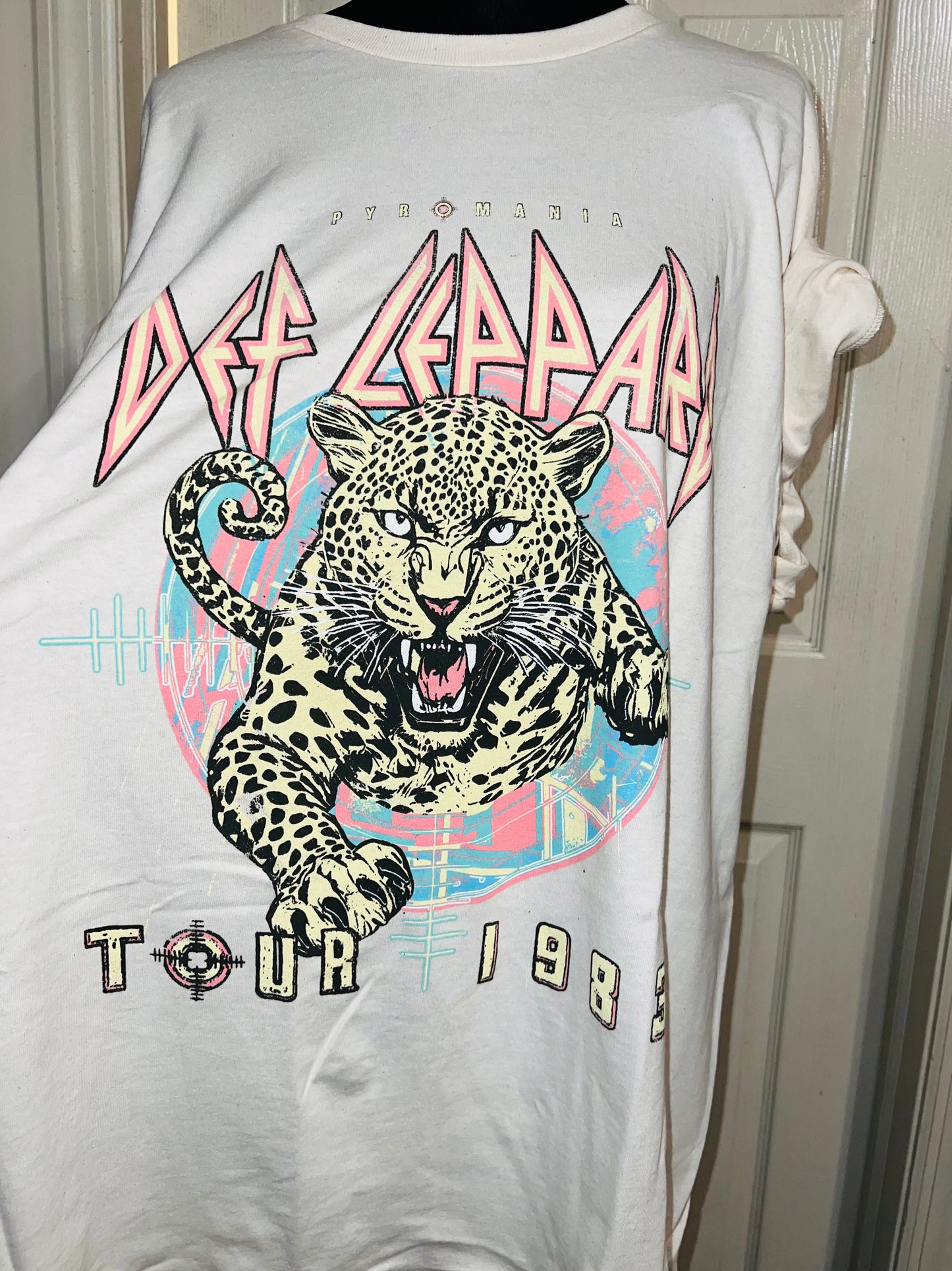 Def Leppard Double Sided Oversized Distressed Tee