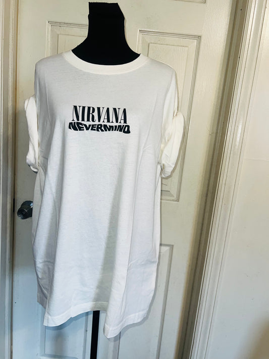 Nirvana Double Sided Oversized Distressed Tee