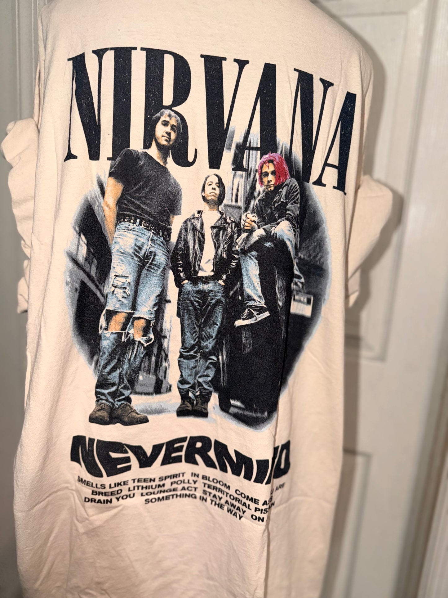 Nirvana Double Sided Oversized Distressed Tee