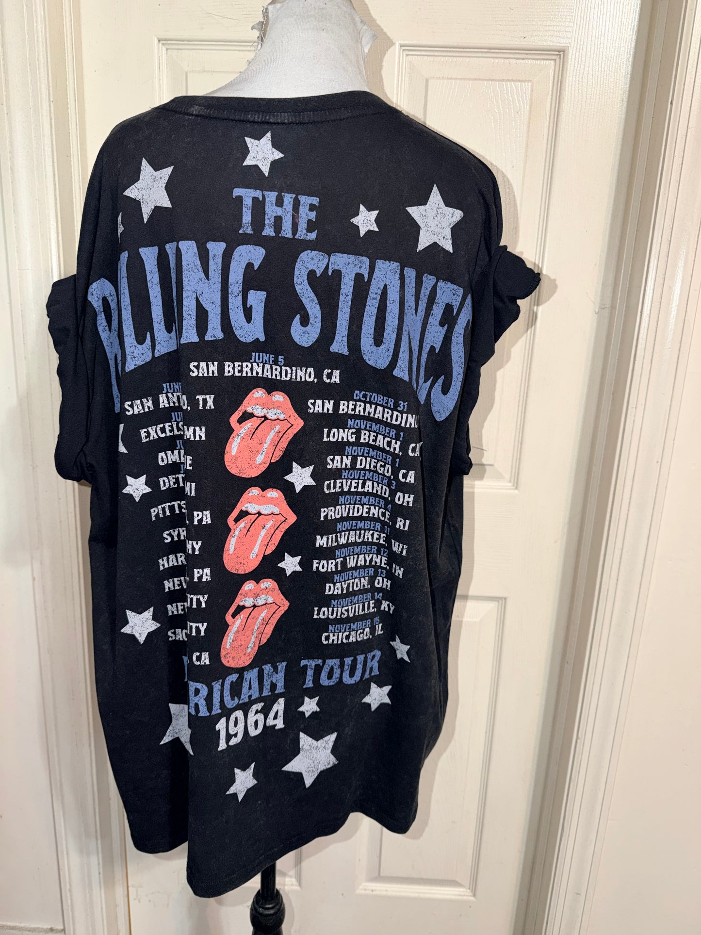The Rolling Stones Double Sided Oversized Distressed Tee