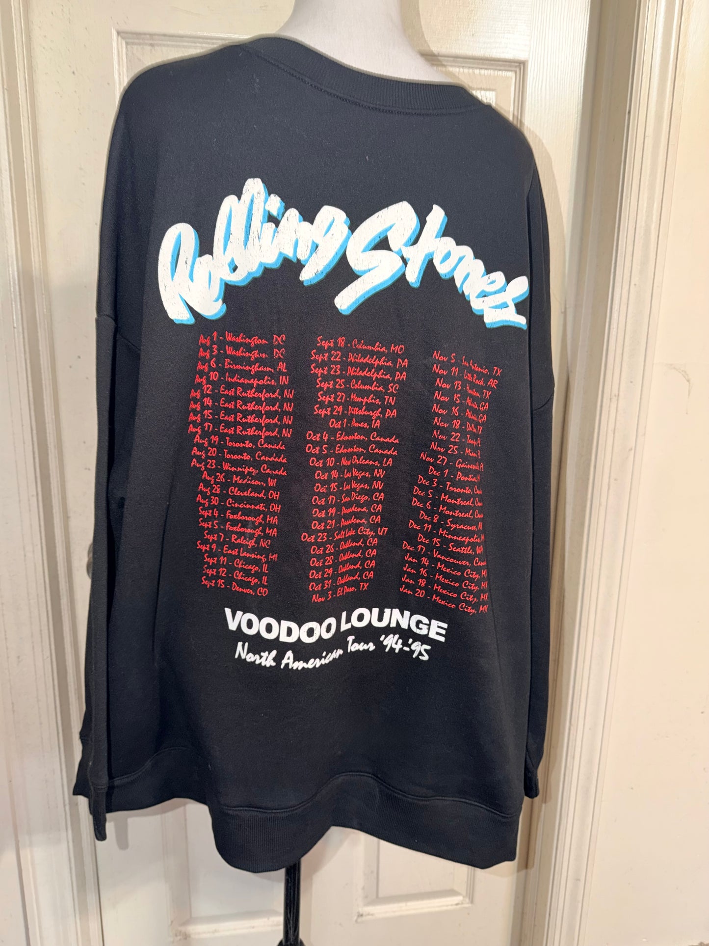 The Rolling Stones Double Sided Oversized Distressed Sweatshirt