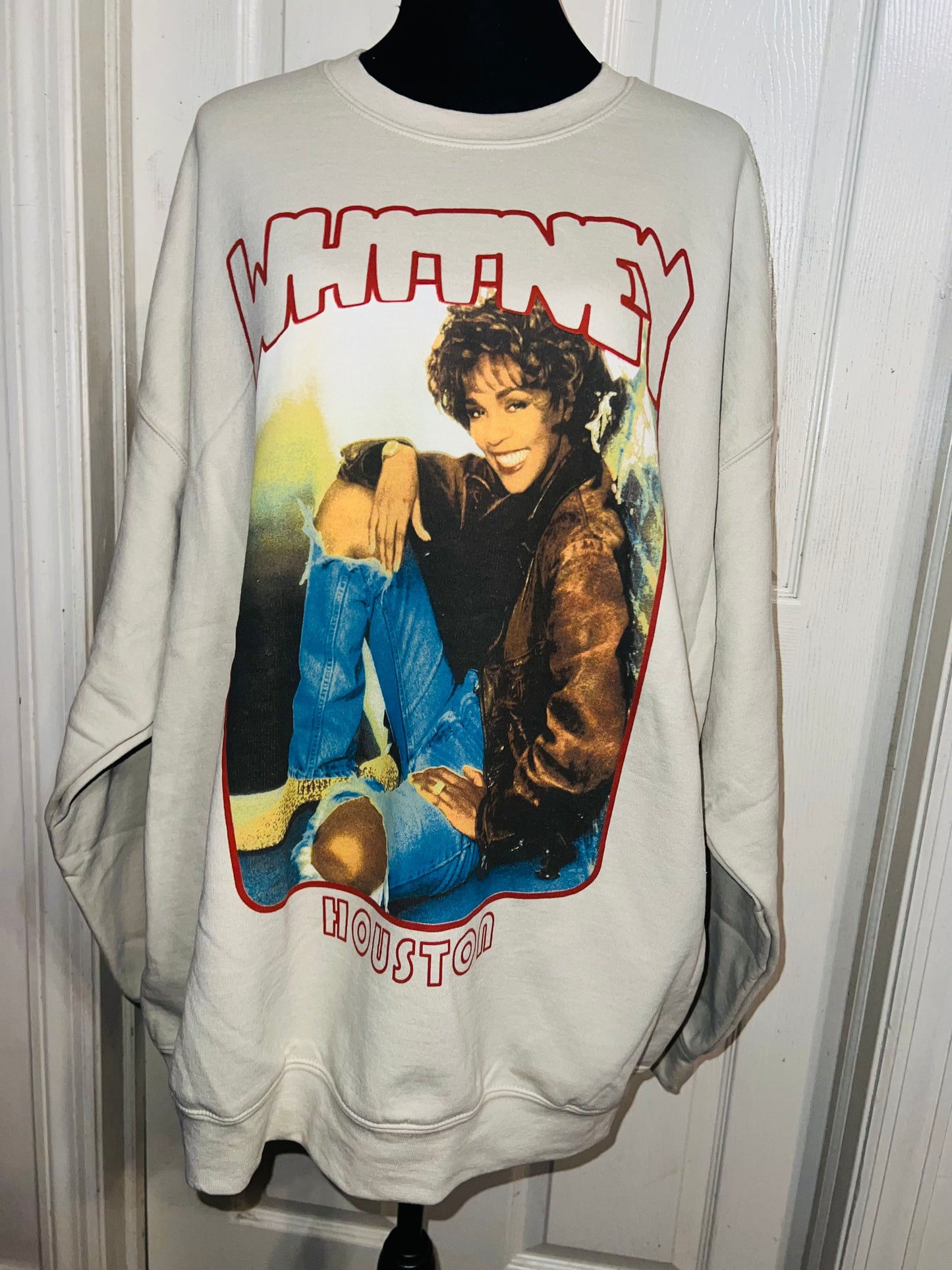 Whitney Houston Oversized Distressed Sweatshirt