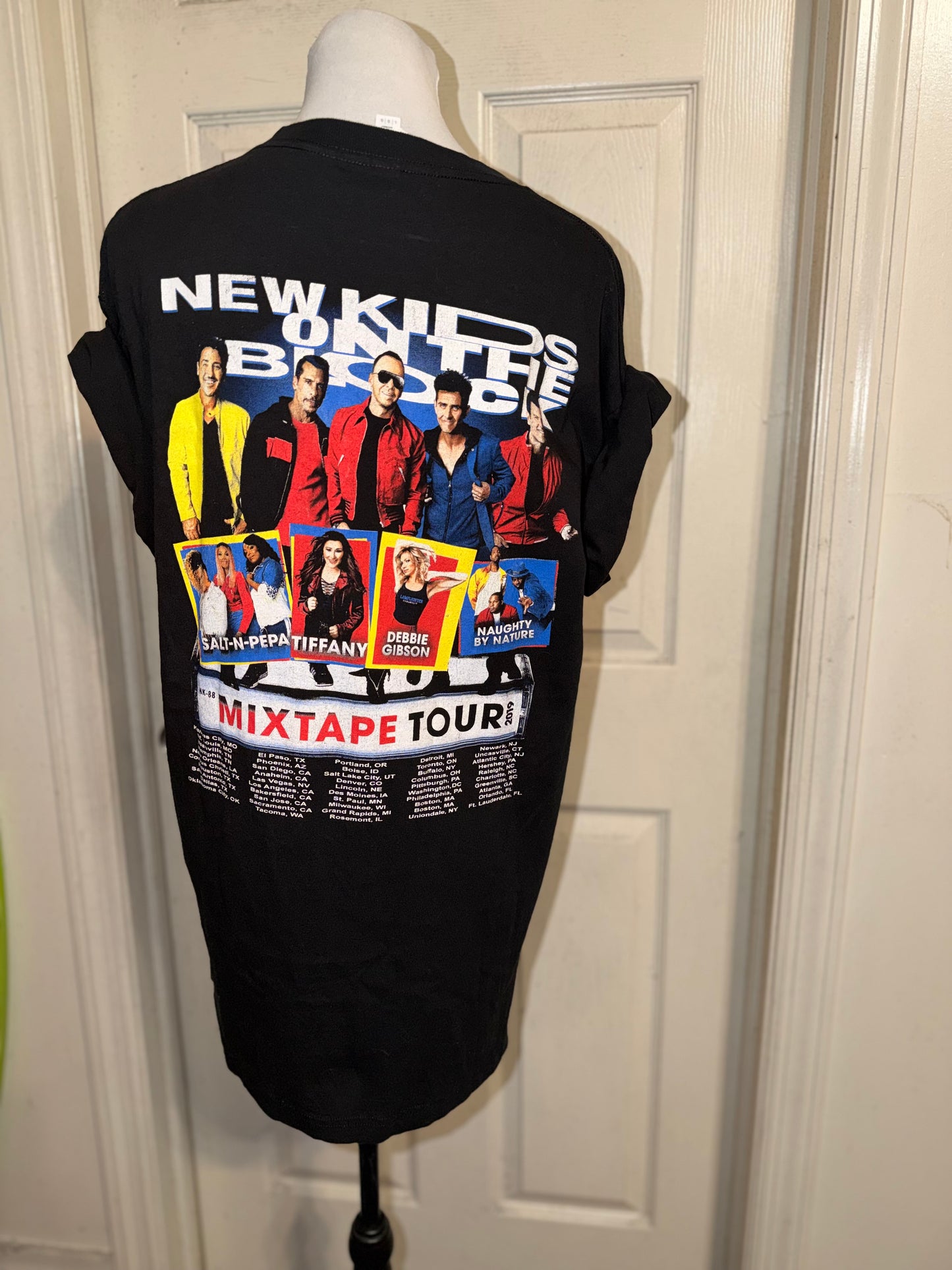 New Kids on the Block Double Sided Oversized Distressed Tee