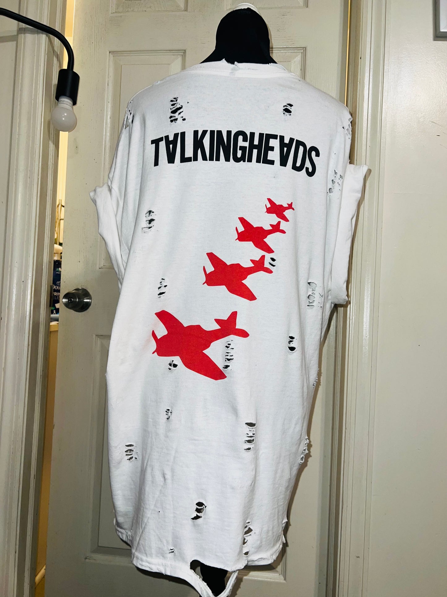 Talking Heads Double Sided Oversized Distressed Tee