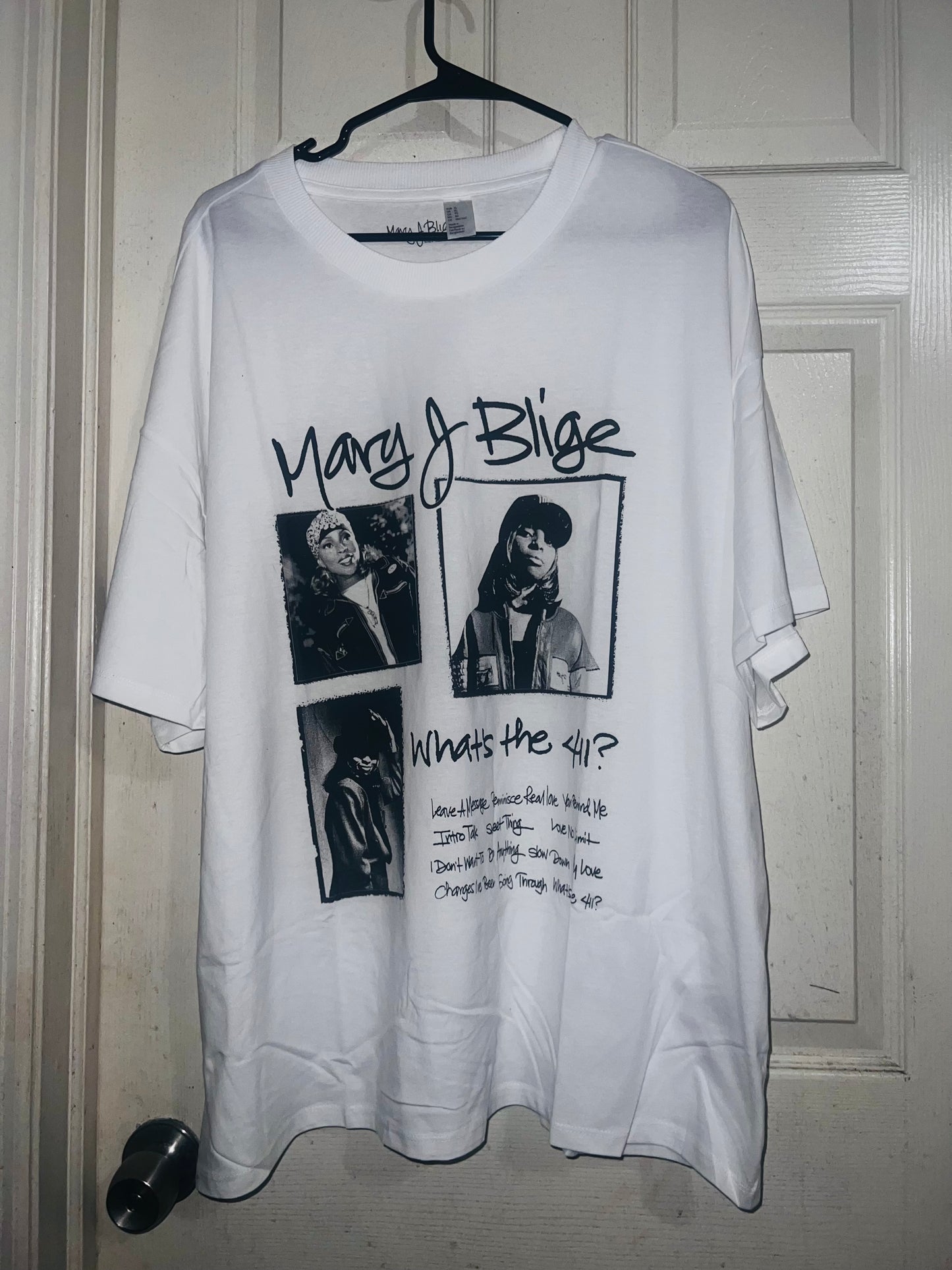 Mary J. Blige Oversized Distressed Tee