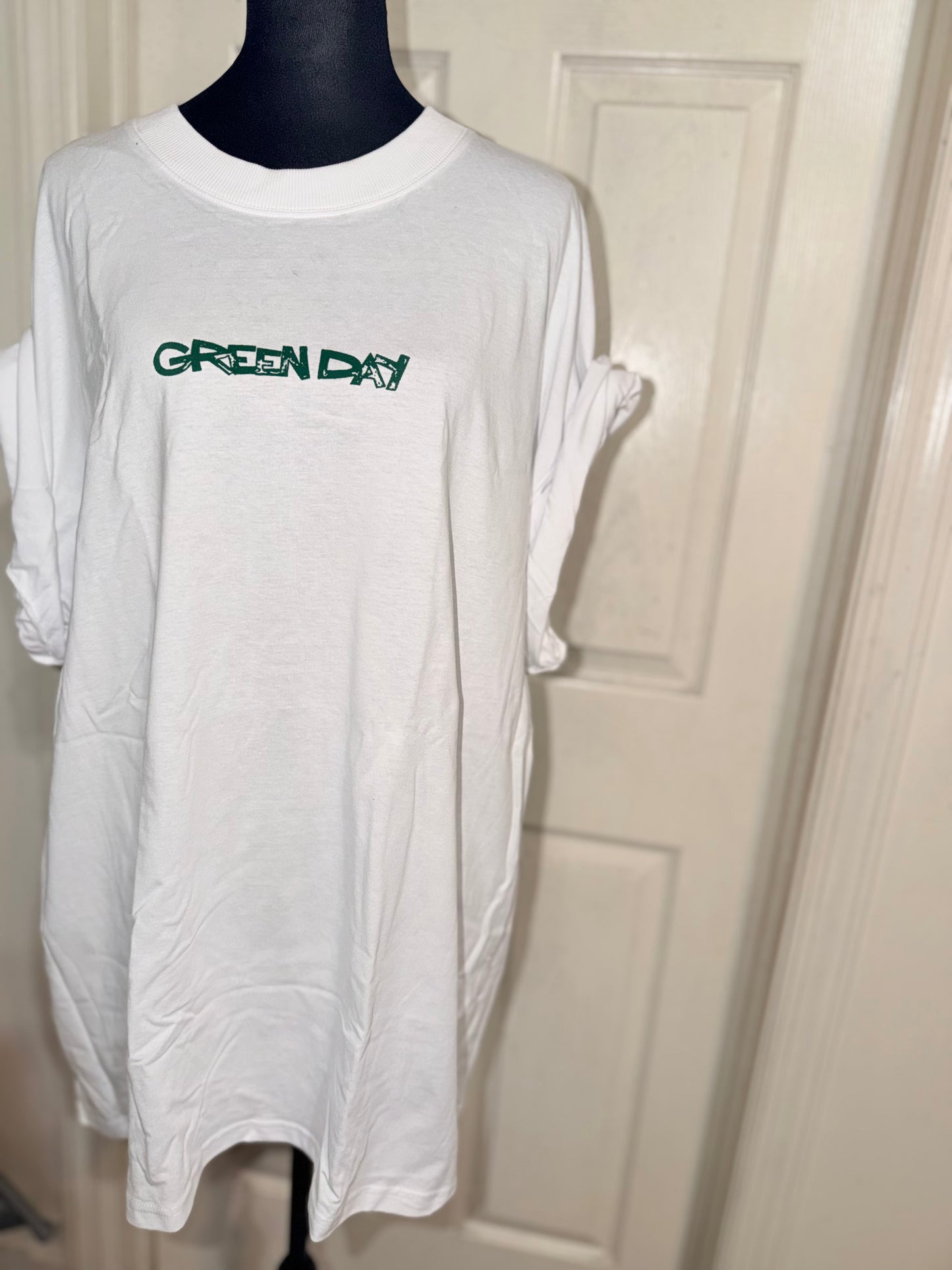 Green Day Double Sided Oversized Distressed Tee