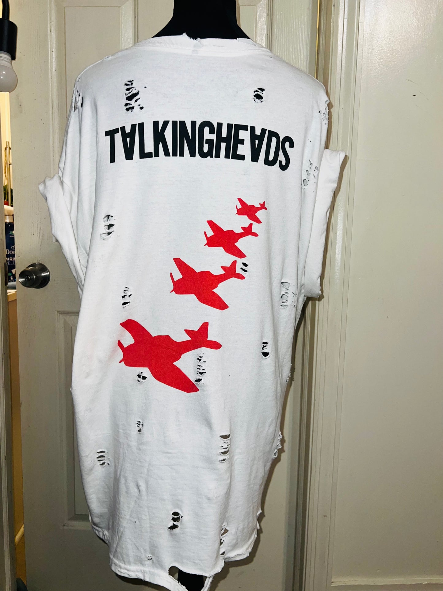 Talking Heads Double Sided Oversized Distressed Tee