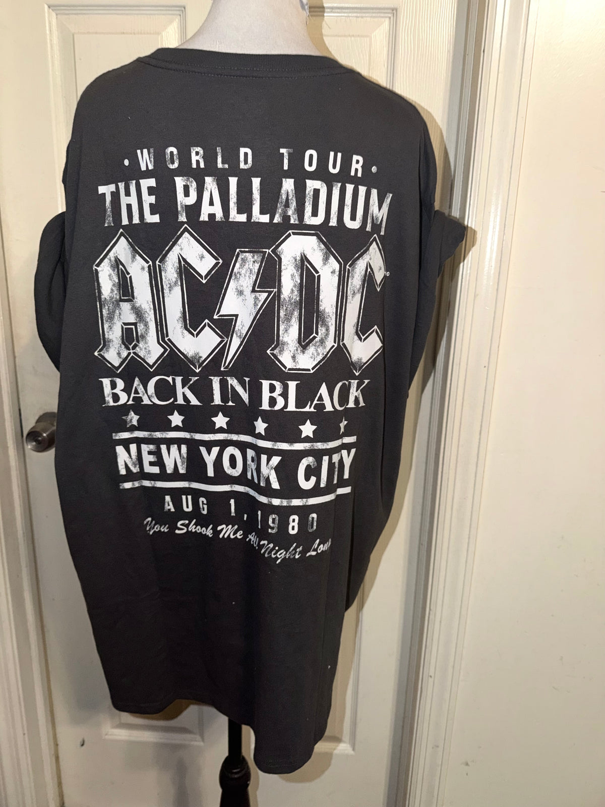 AC/DC Double Sided Oversized Distressed Tee