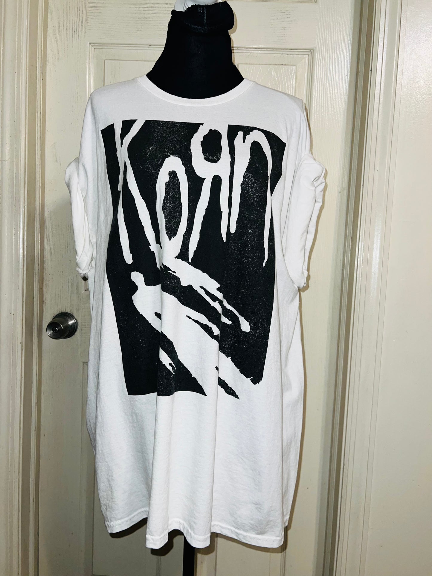 Korn Oversized Distressed T-Shirt