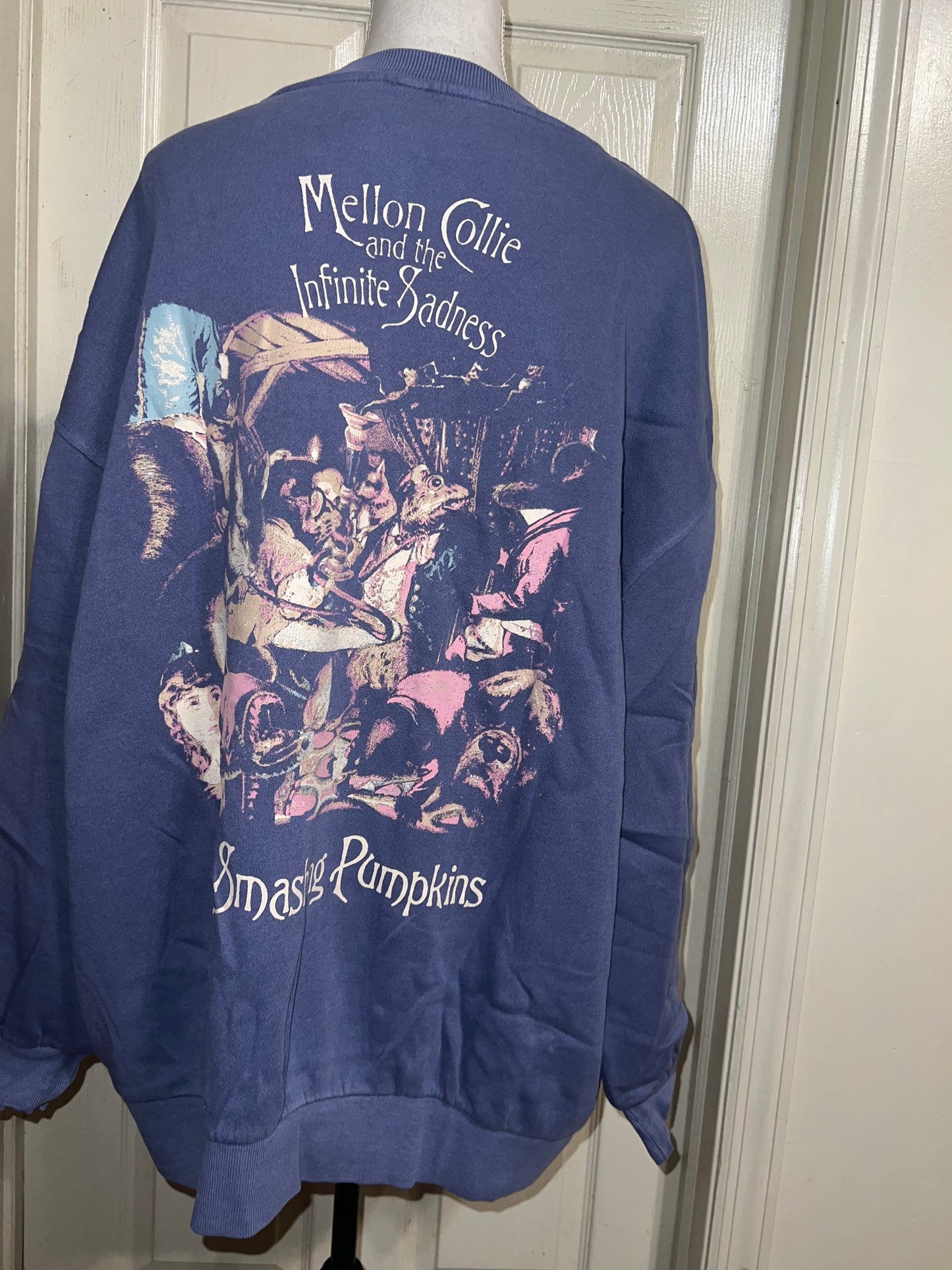 The Smashing Pumpkins Double Sided Oversized Distressed Sweatshirt