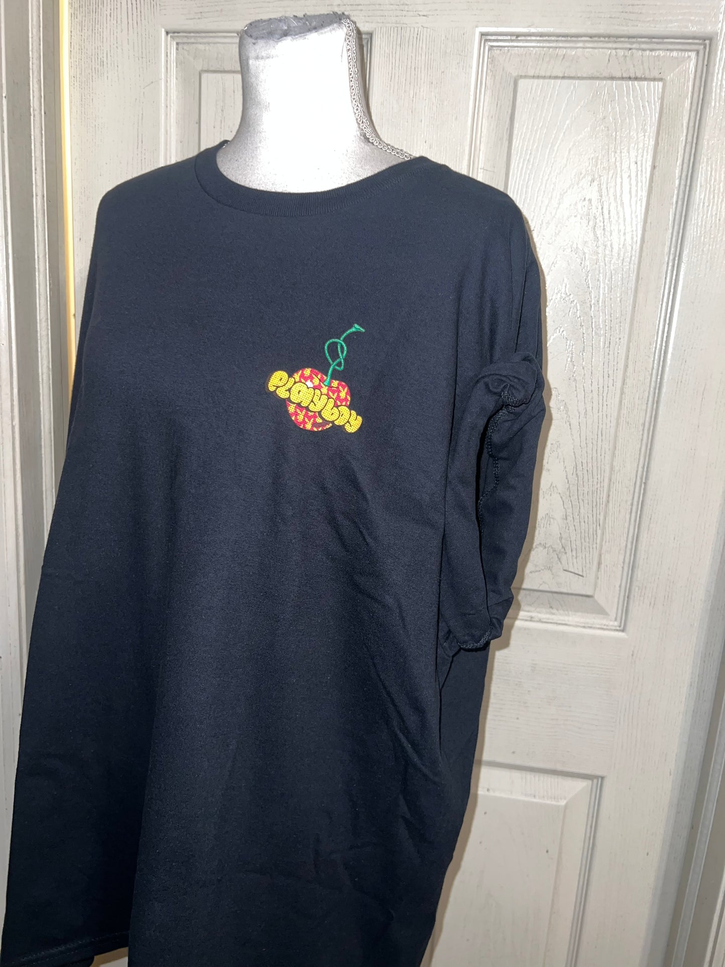 Playboy Cherry Double Sided Oversized Distressed Tee