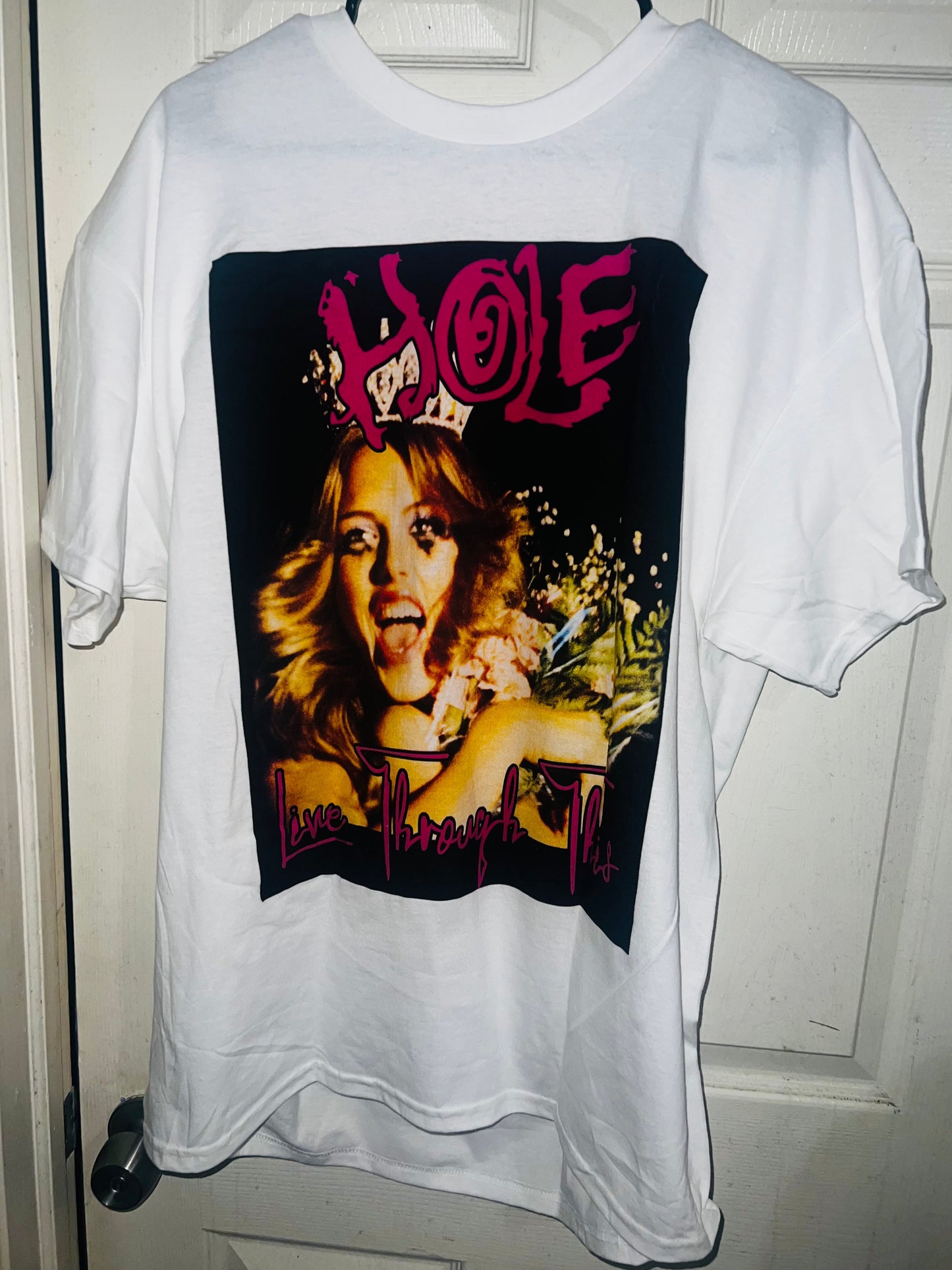 Hole “Pretty on the Inside” Oversized Distressed Tee