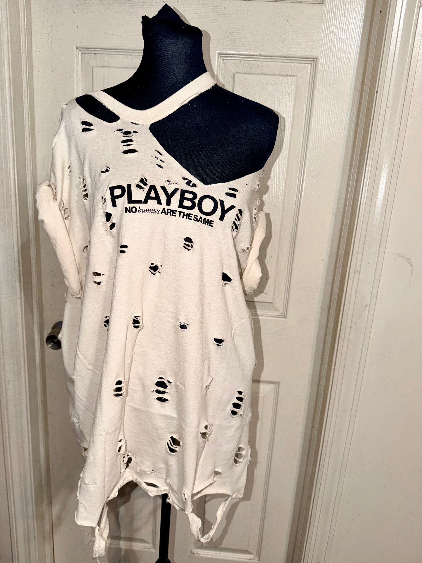 Playboy Double Sided Oversized Distressed Tee