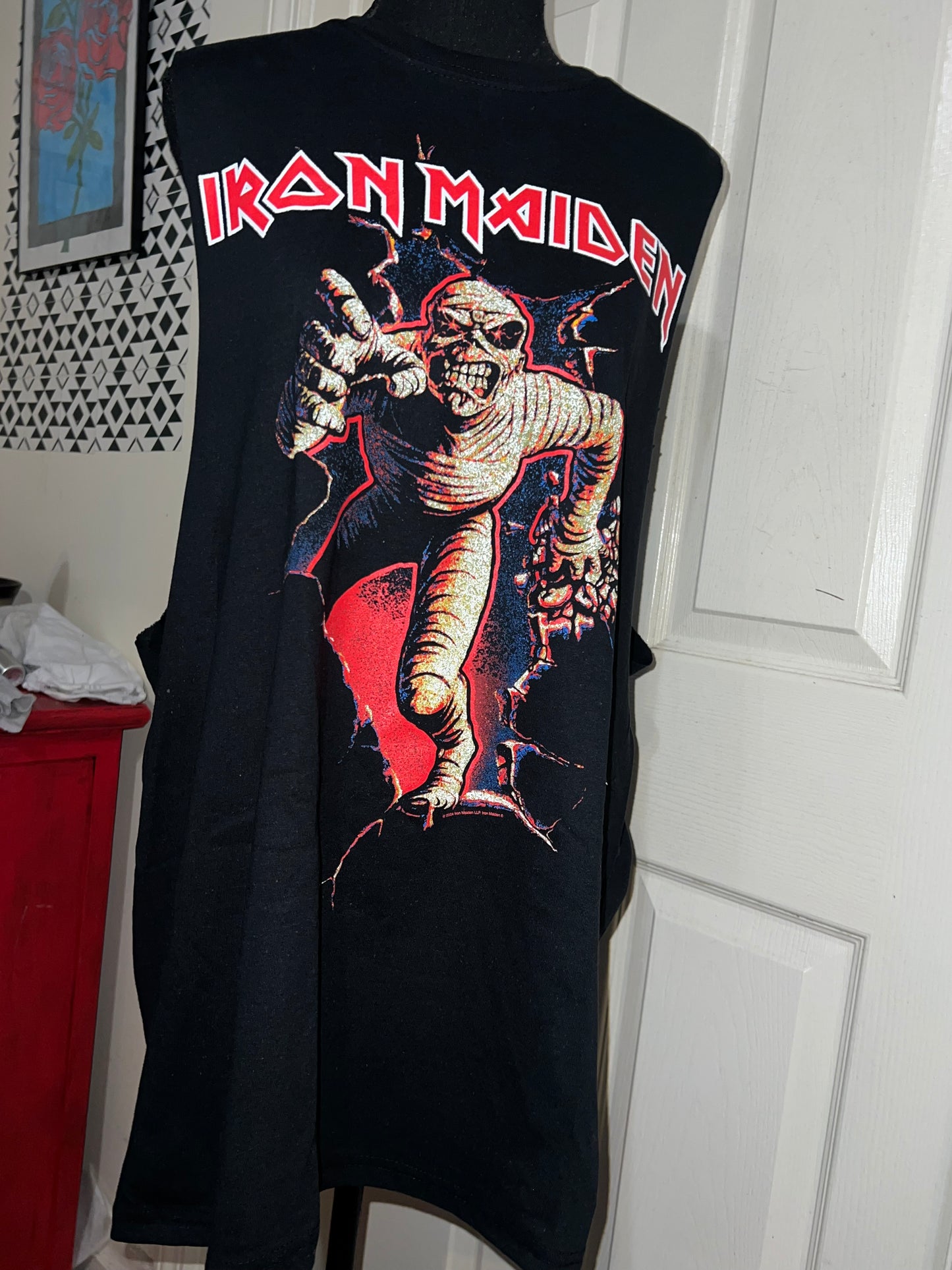 Iron Maiden Oversized Distressed Muscle Tee