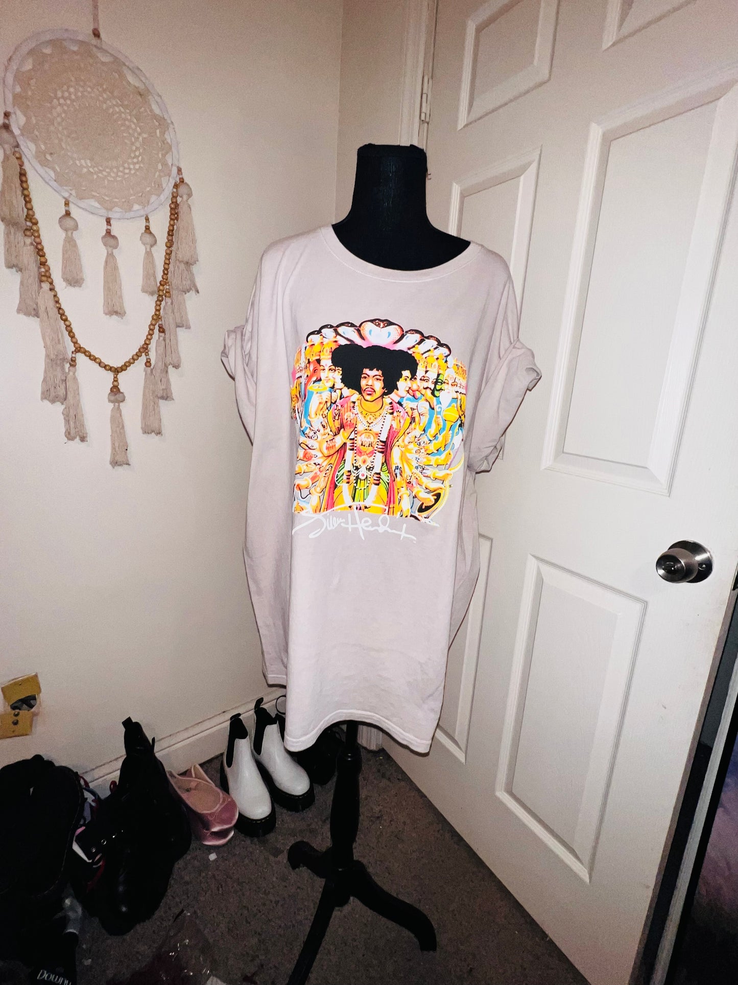 Jimi Hendrix Oversized Distressed Tee