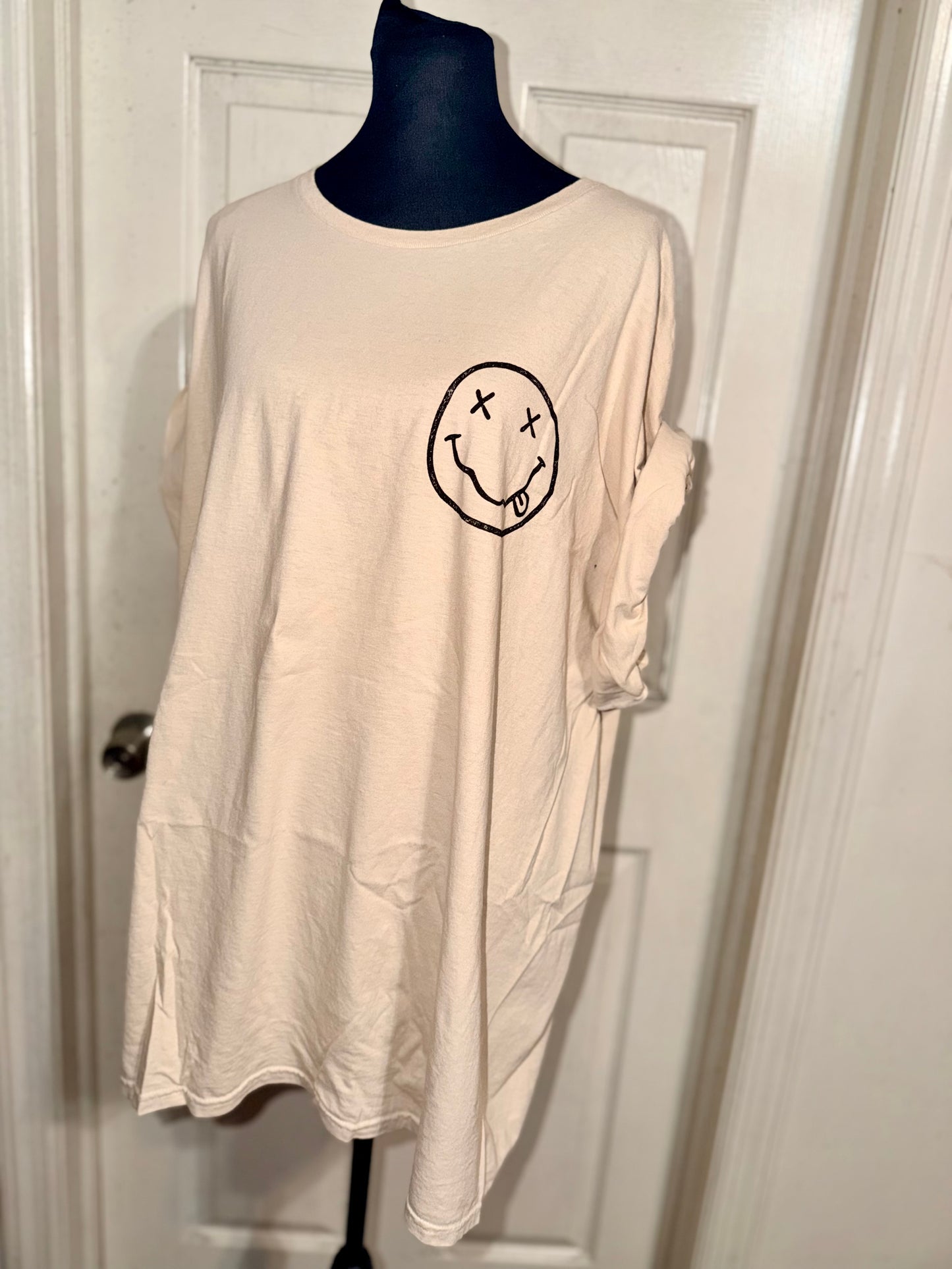 Nirvana Double Sided Oversized Distressed Tee