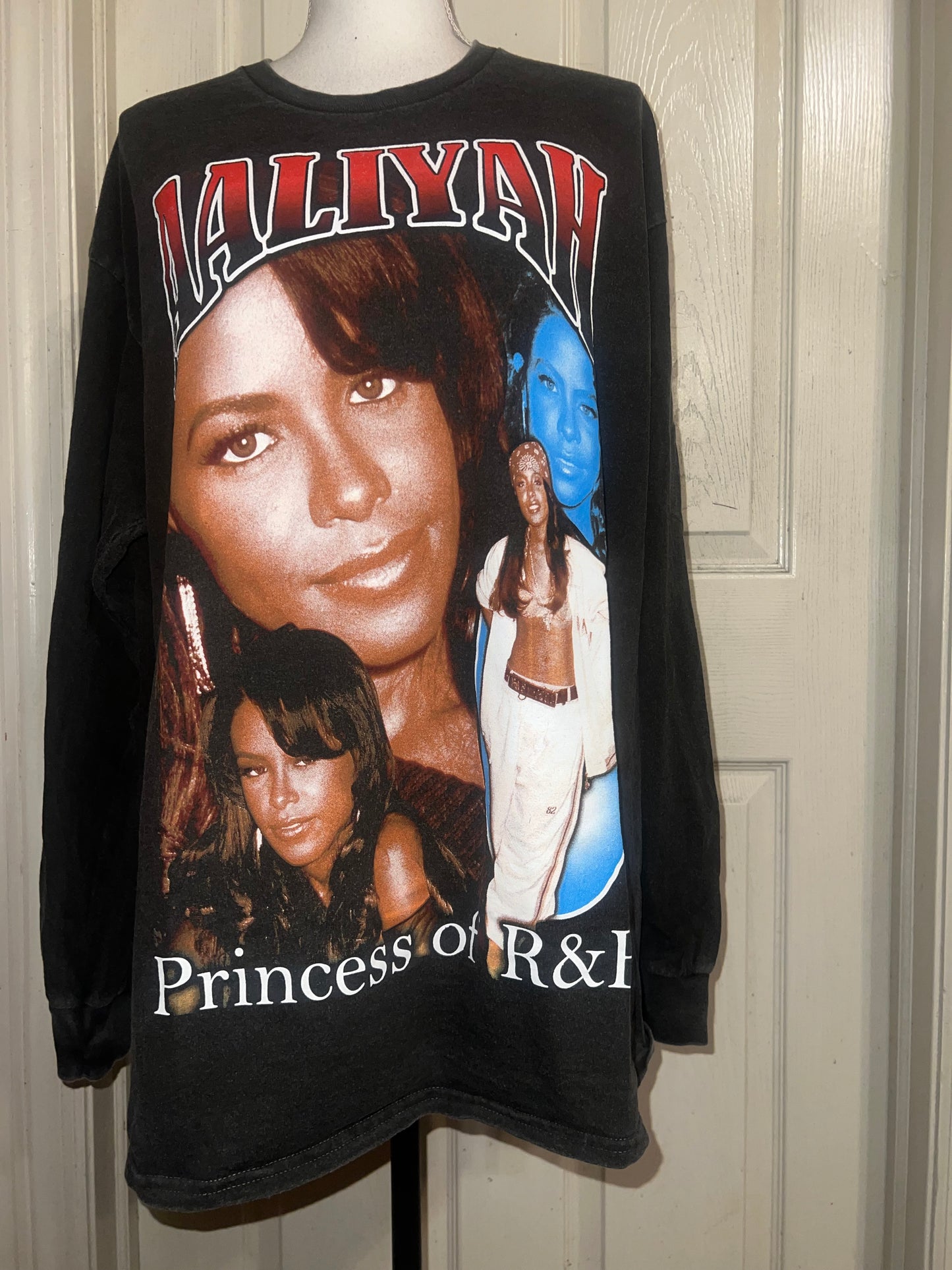 Aaliyah Oversized Distressed Long Sleeve Tee