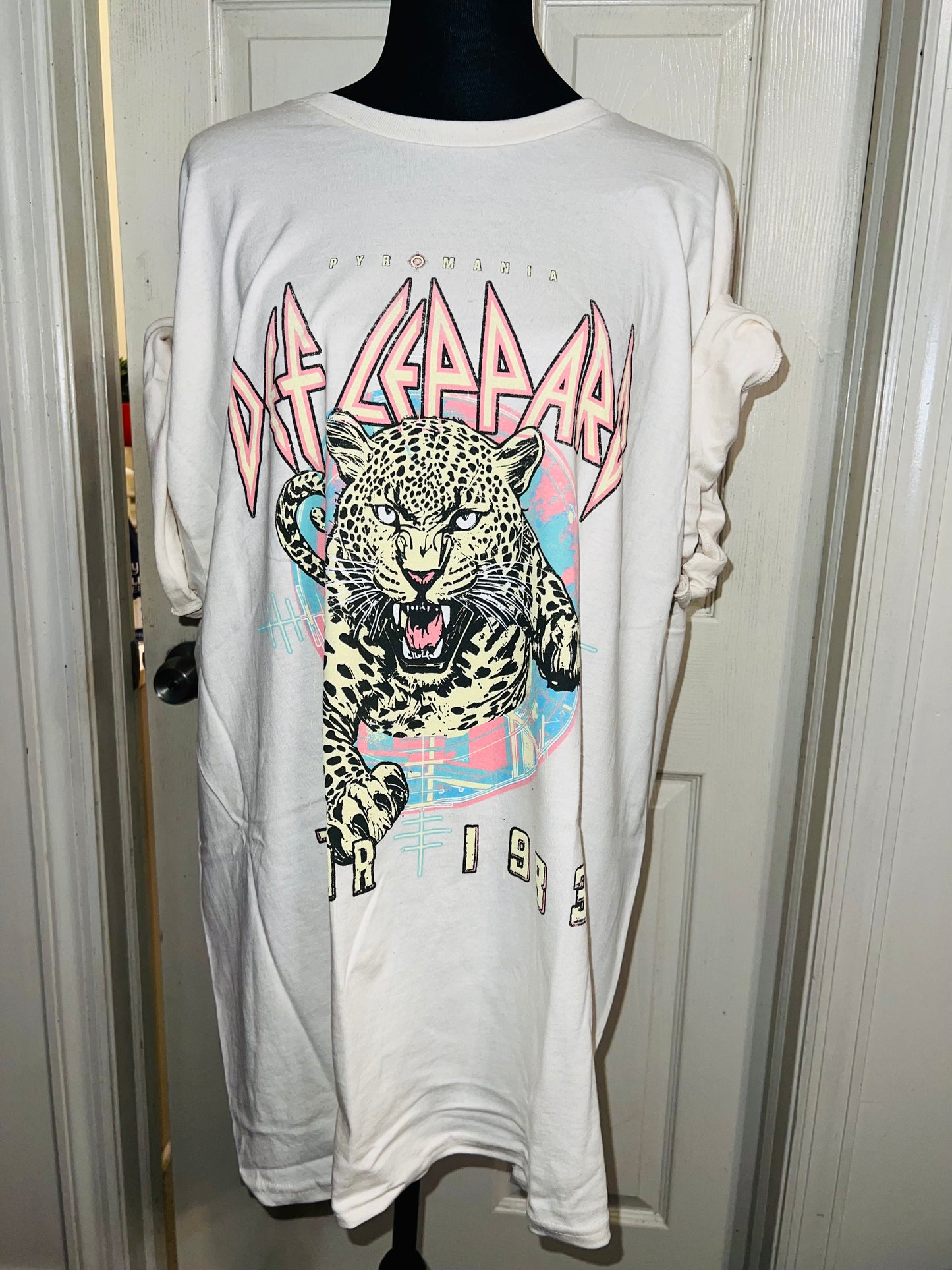 Def Leppard Double Sided Oversized Distressed Tee