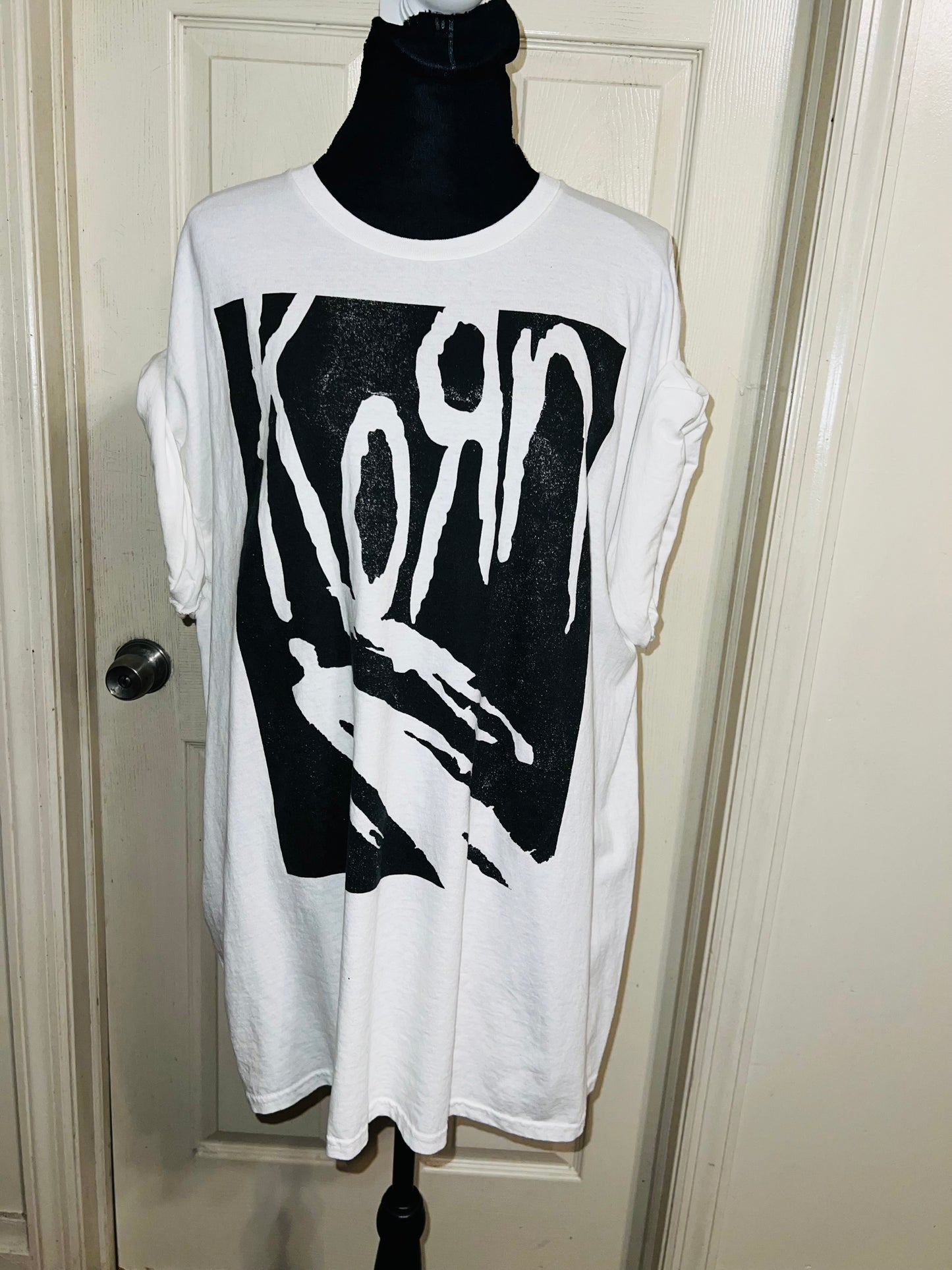 Korn Oversized Distressed T-Shirt