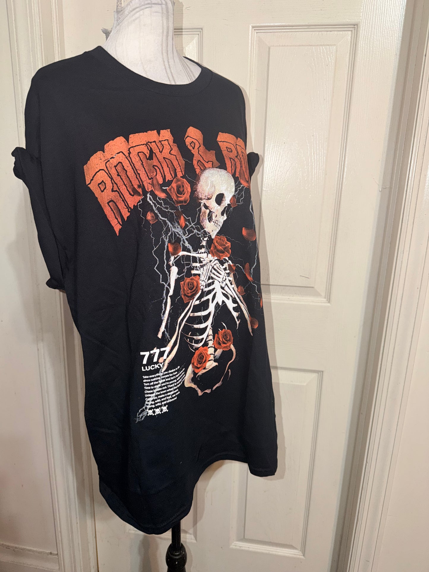 Rock n’ Roll Graphic Oversized Distressed Tee