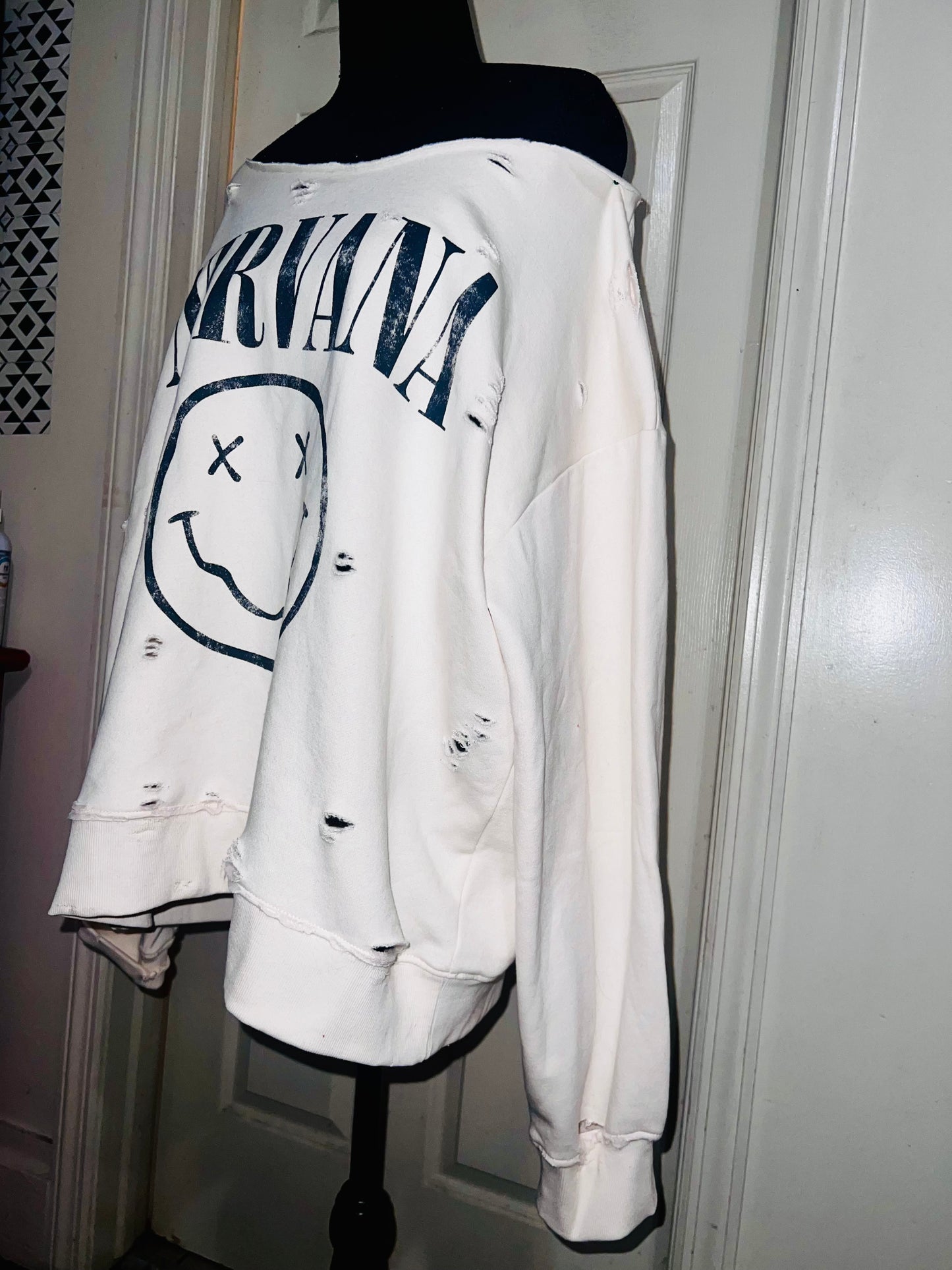 Nirvana Oversized Cream Sweatshirt