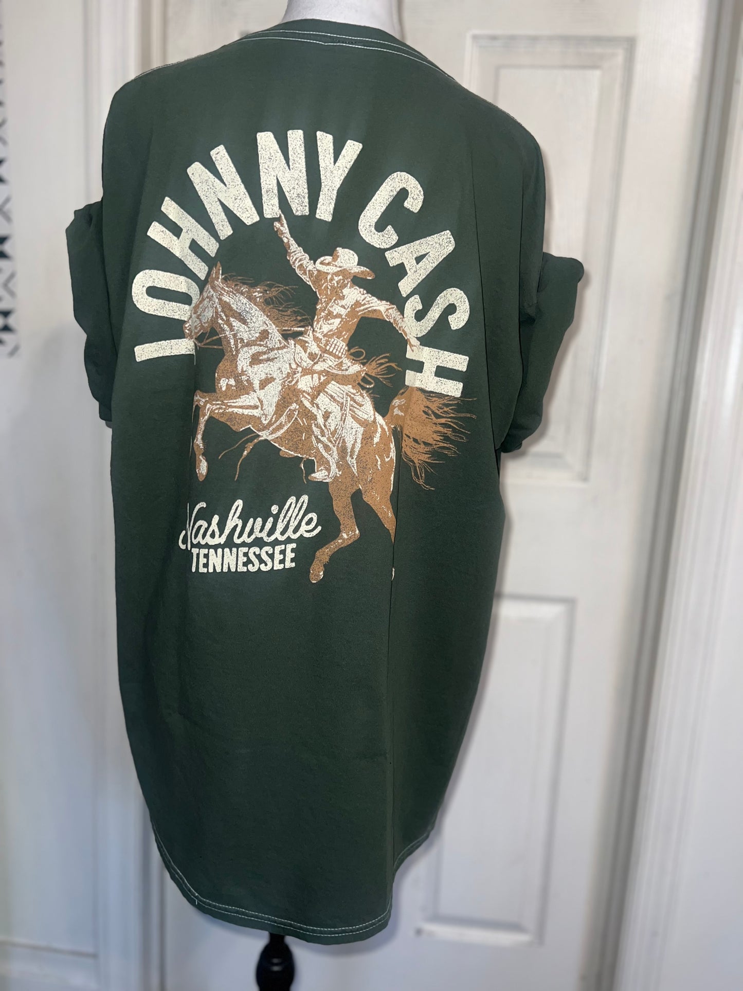 Johnny Cash Double Sided Oversized Diatressed Tee