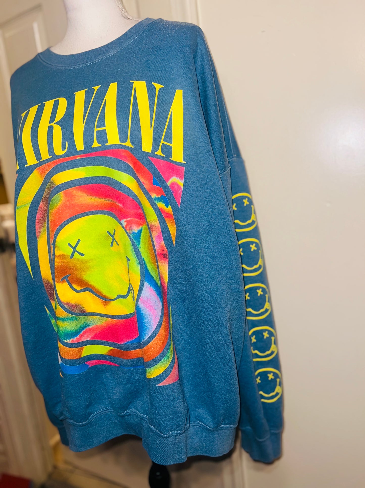 Nirvana Oversized Distressed Sweatshirt