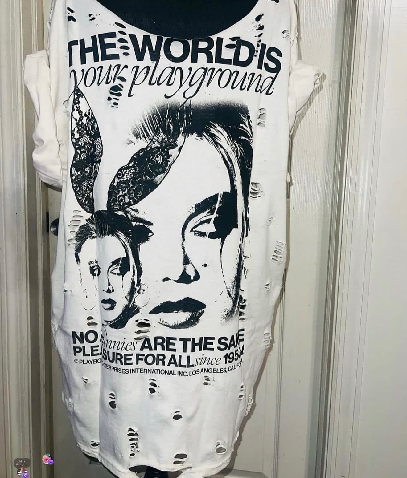 Playboy Double Sided Oversized Distressed Tee