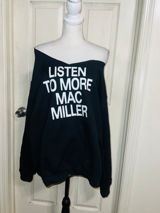 Mac Miller Oversized Distressed Sweatshirt