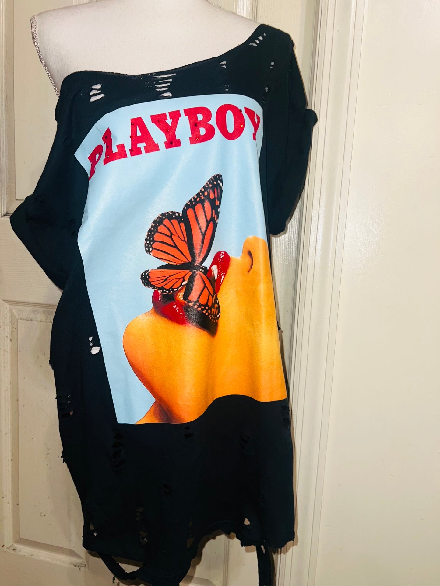 Playboy Oversized Distressed Tee