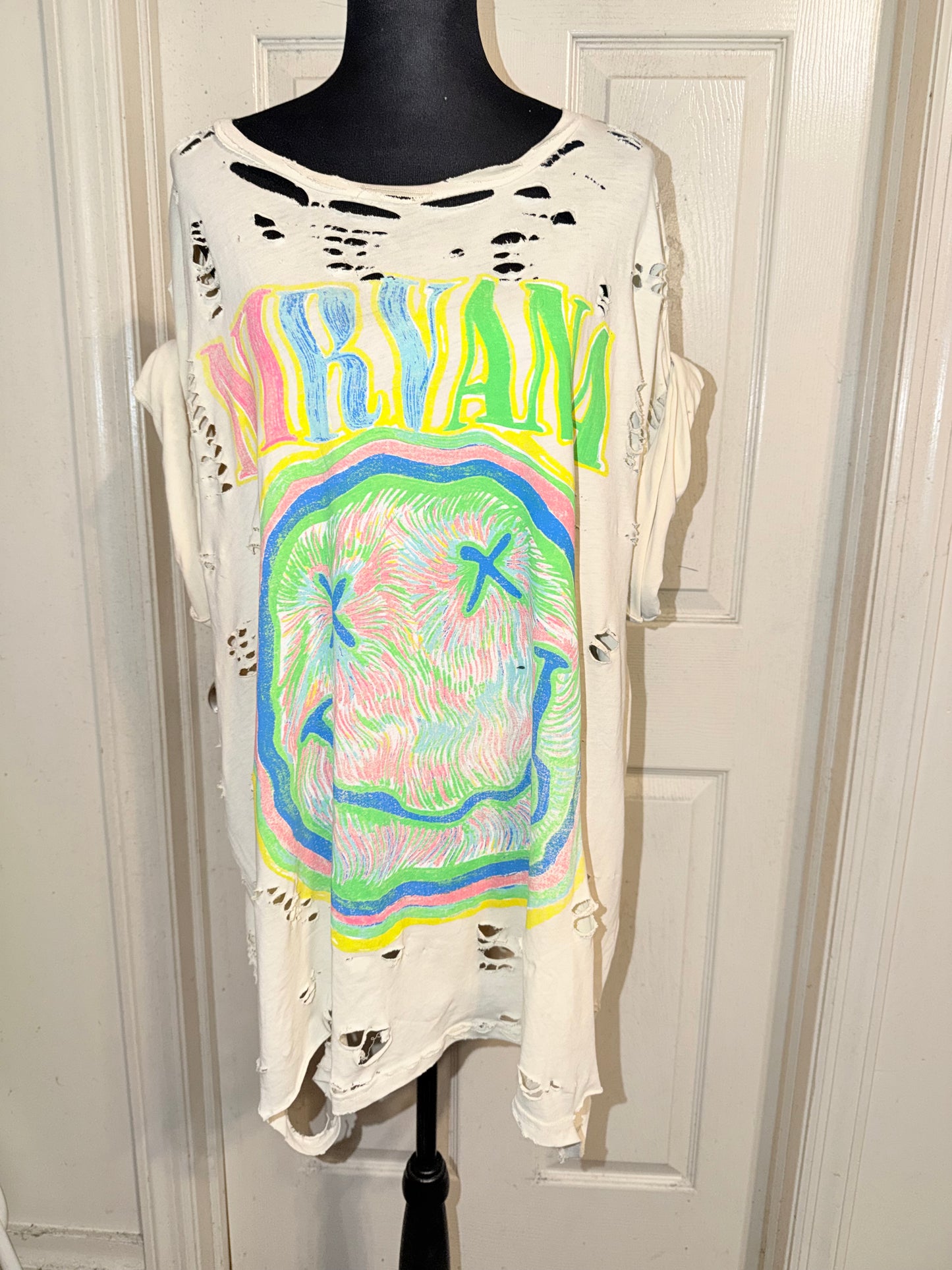 Nirvana Oversized Distressed Tee