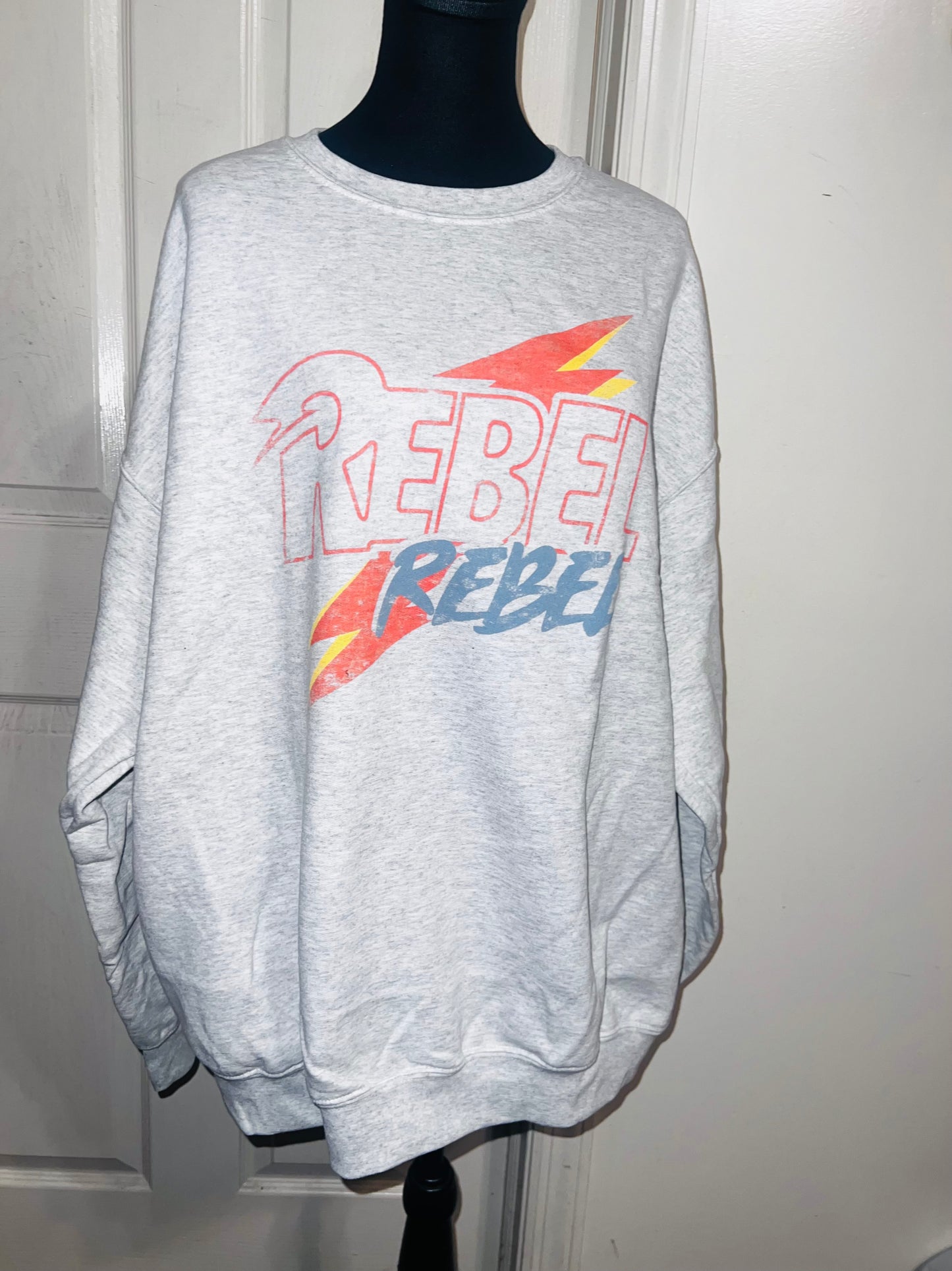 Rebel Rebel Bowie Oversized Distressed Sweatshirt