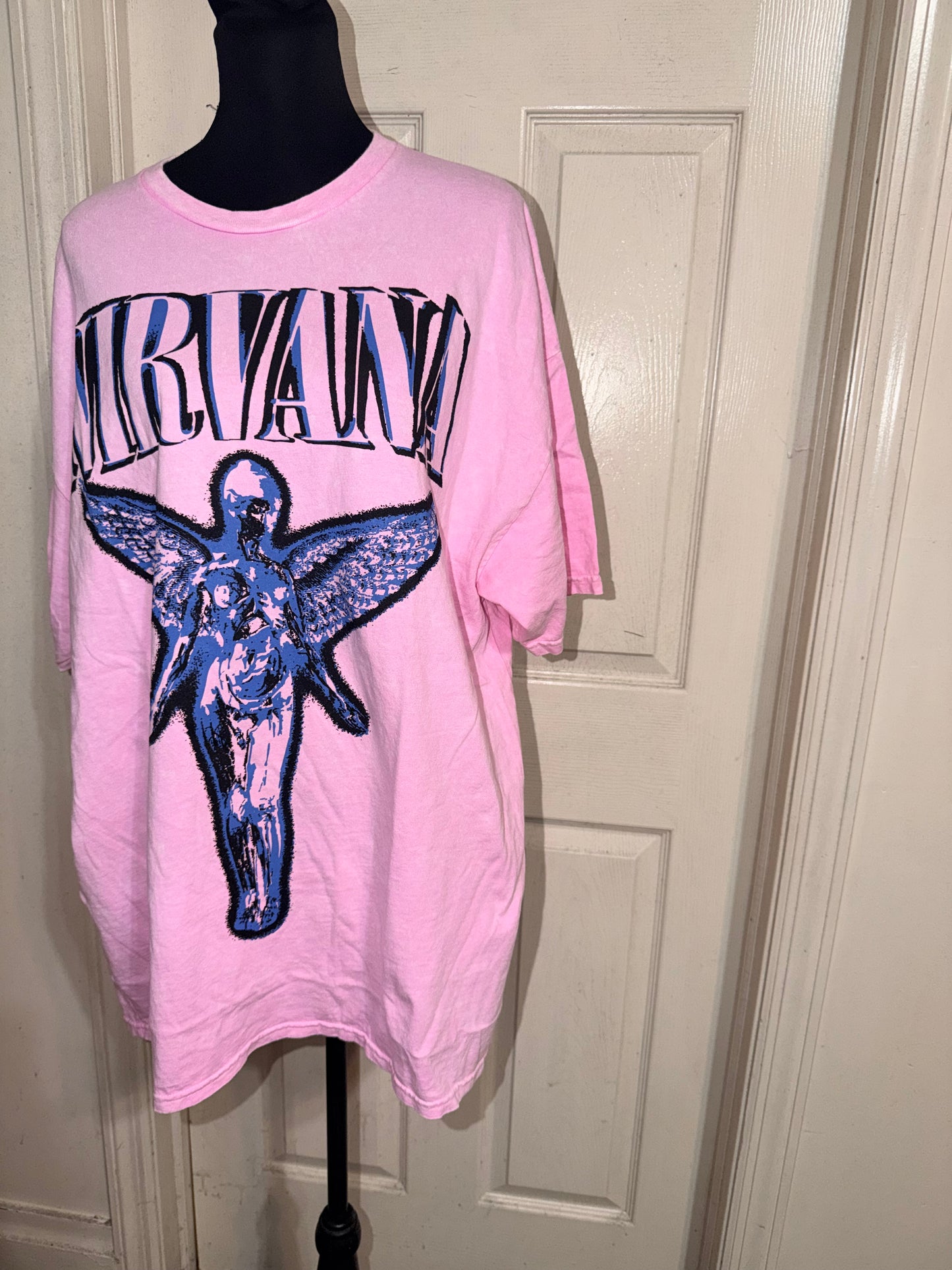 Nirvana Double Sided Oversized Distressed Tee