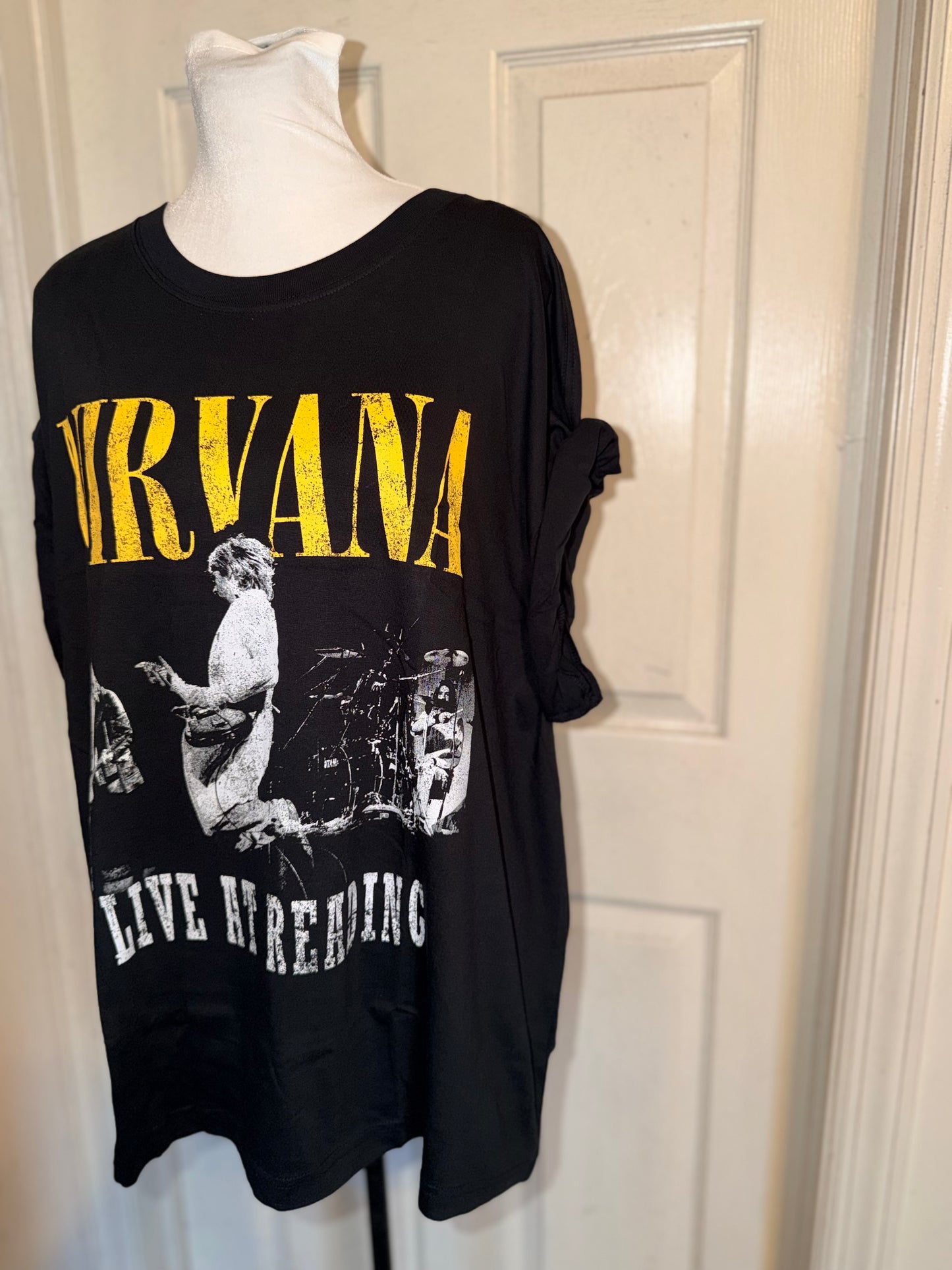 Nirvana Double Sided Oversized Distressed Tee
