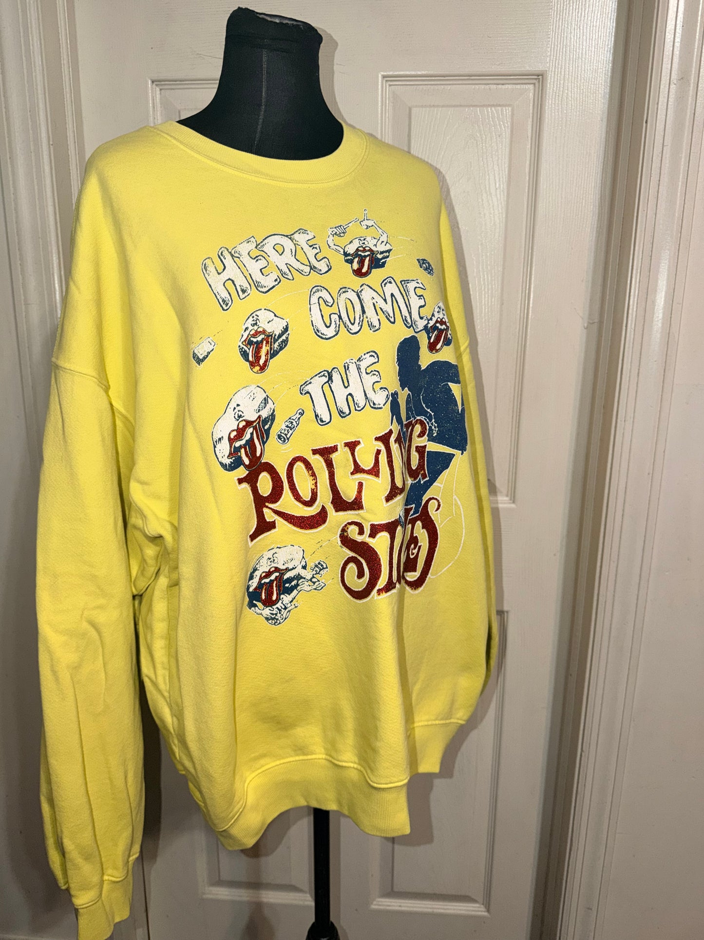 The Rolling Stones Oversized Distressed Sweatshirt