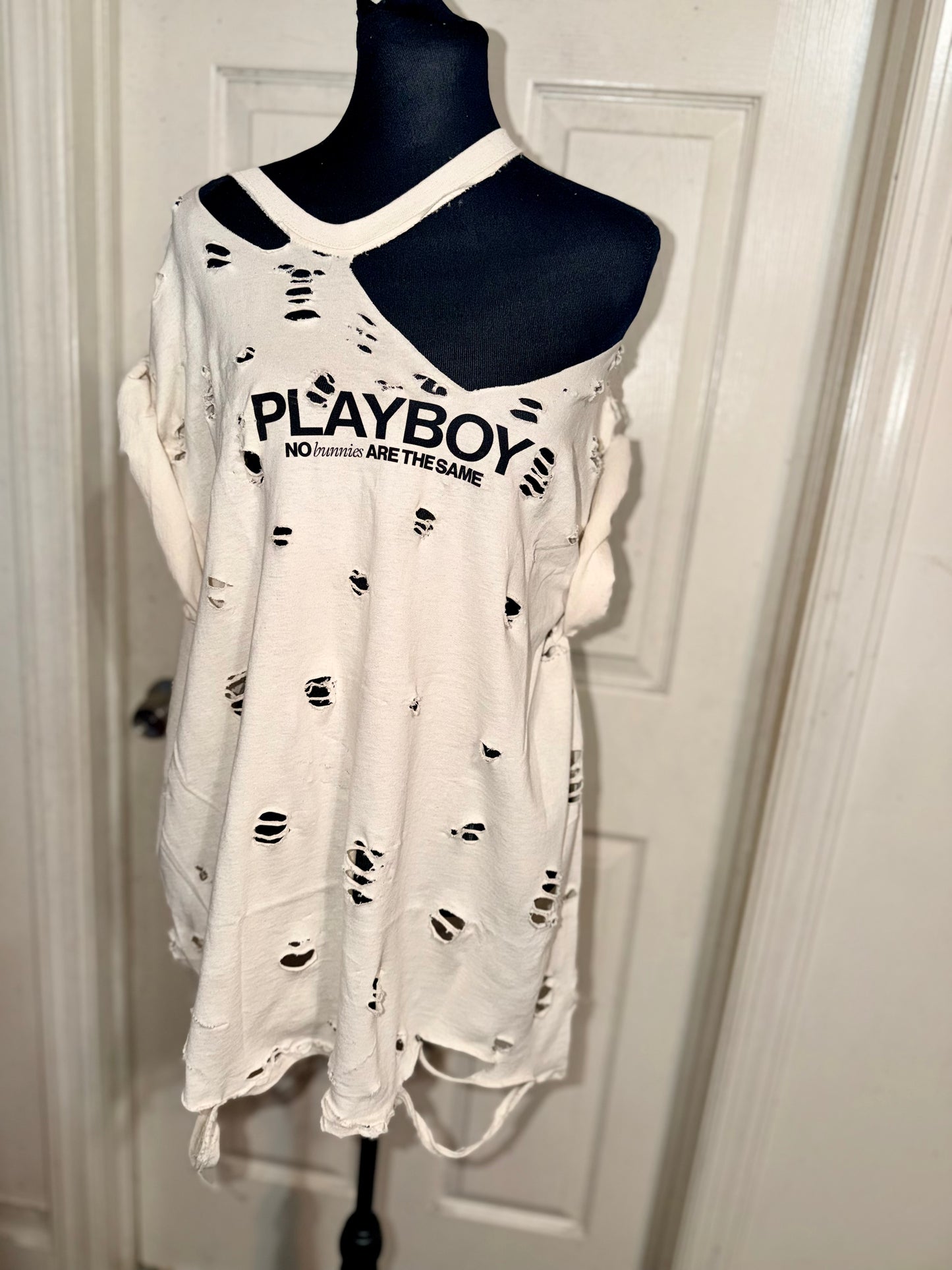 Playboy Double Sided Oversized Distressed Tee