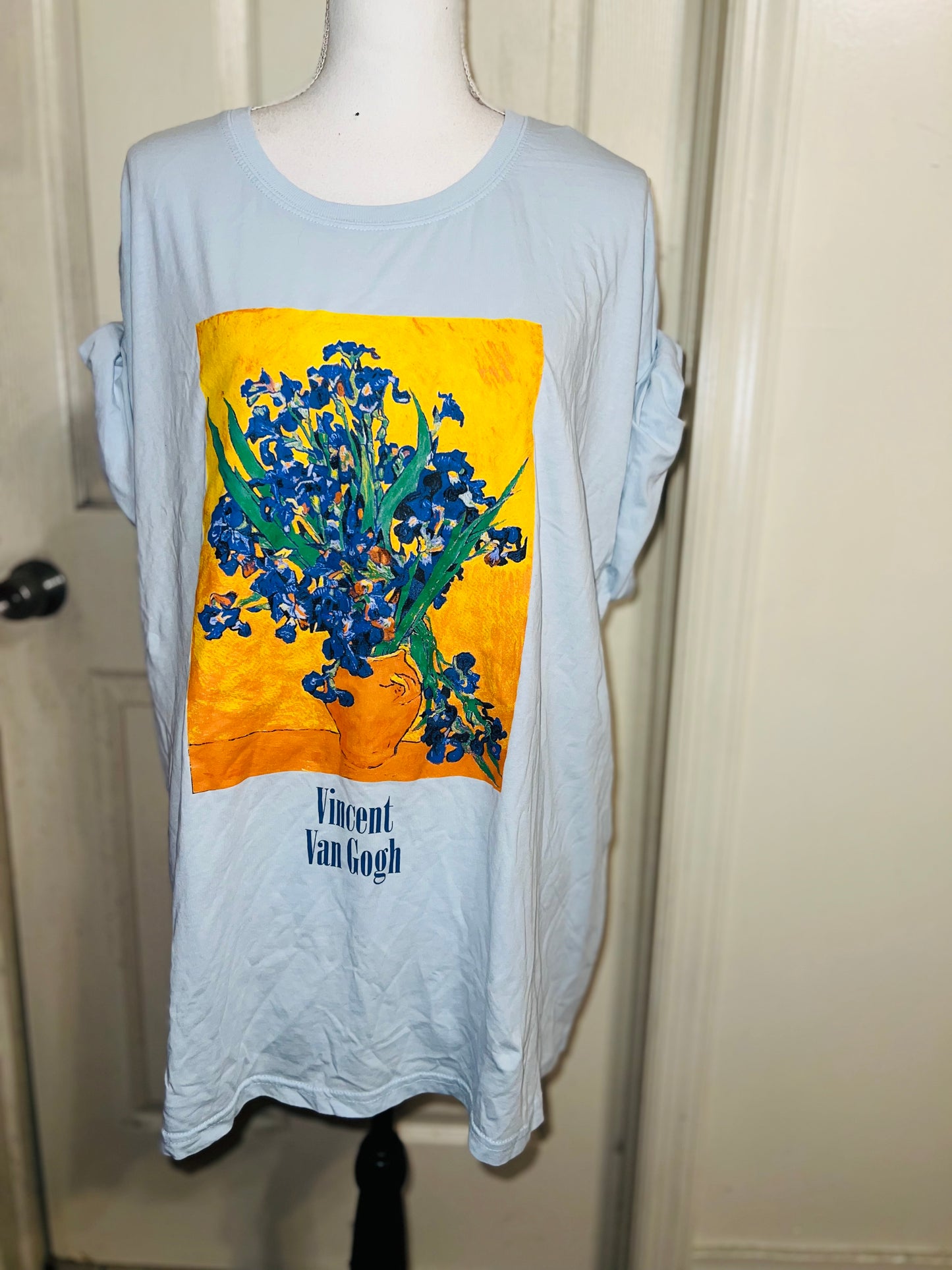 Vincent Van Gogh Irises Oversized Distressed Tee