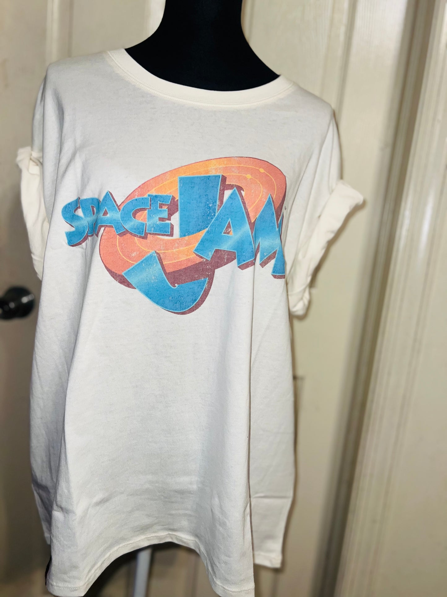 Space Jam Oversized Distressed Oversized Tee