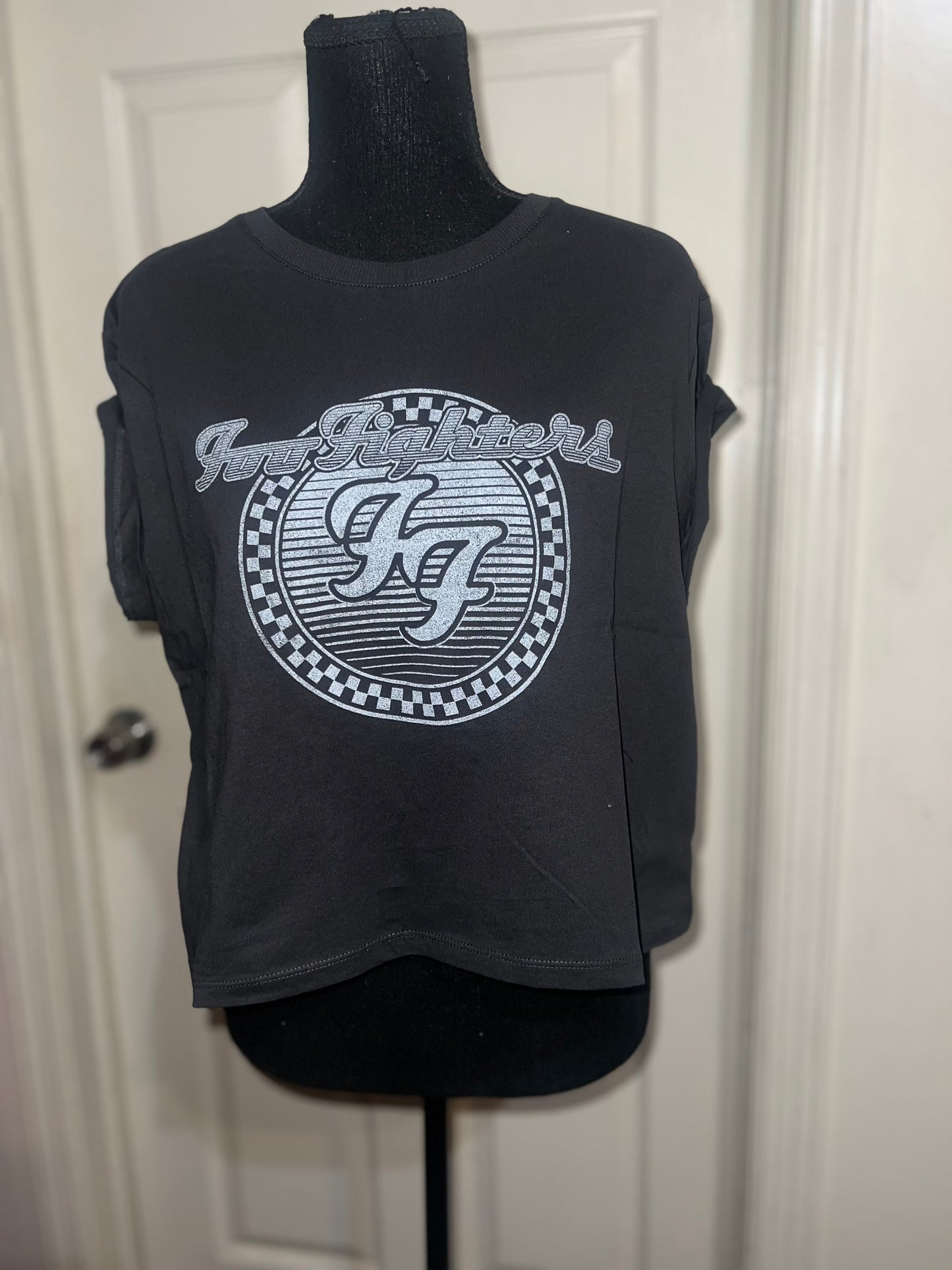 Foo Fighters Oversized Distressed Baby Tee