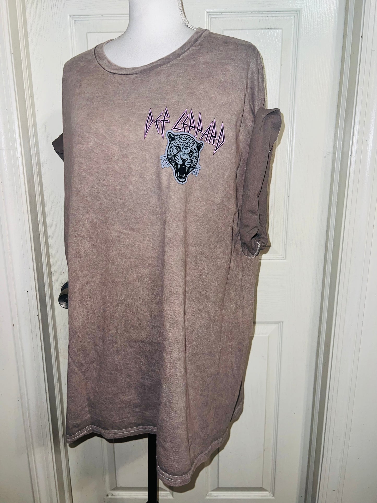 Def Leppard Double Sided Oversized Distressed Tee