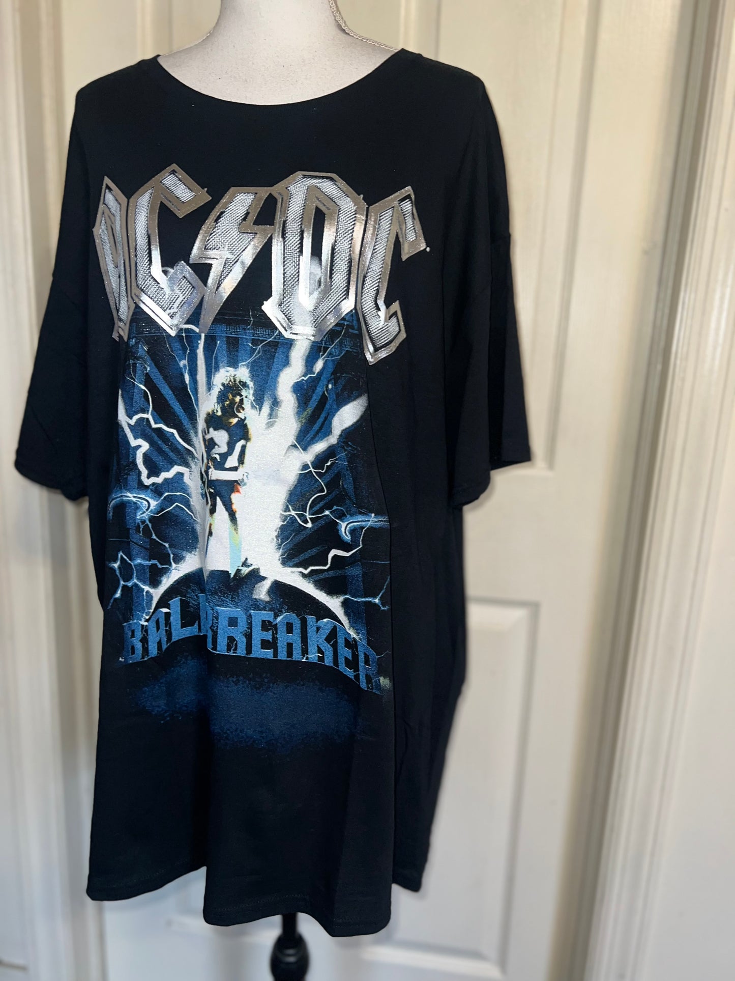 AC/DC Double Sided Oversized Distressed Tee