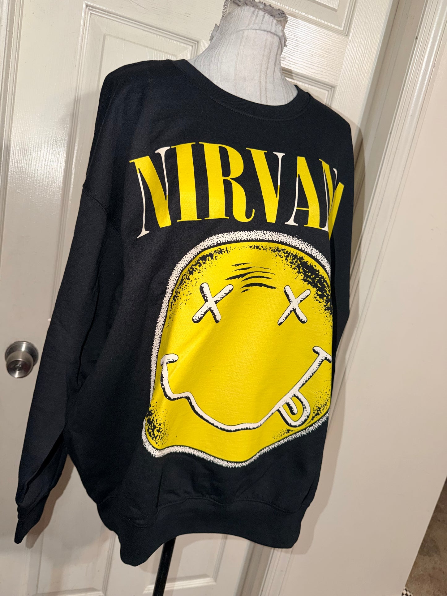 Nirvana Oversized Distressed Sweatshirt