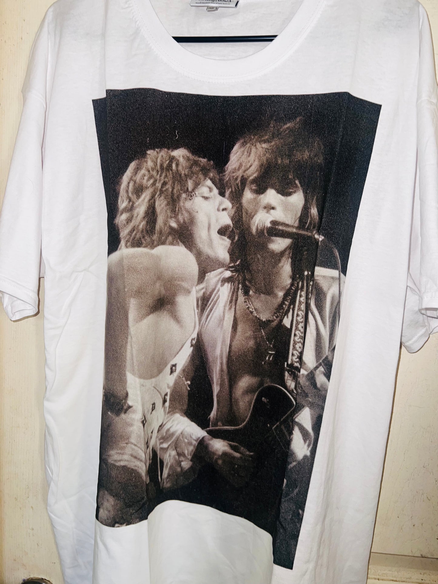 Mick Jagger & Keith Richards Rolling Stones Oversized Distressed Tee